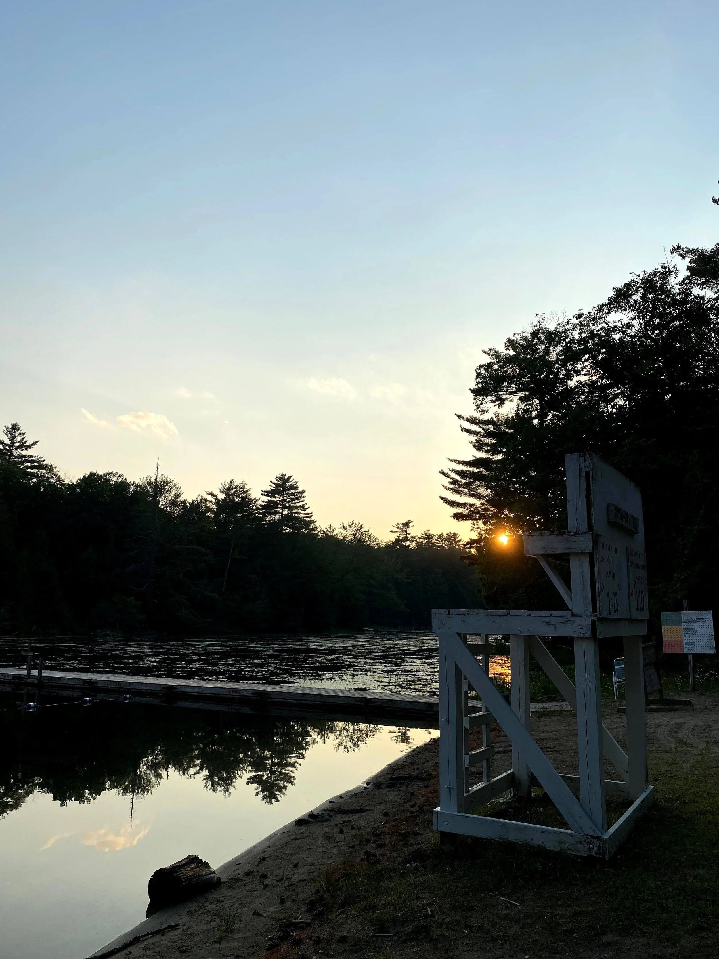 Sunset over lifeguard chair at the swim area (Copy)