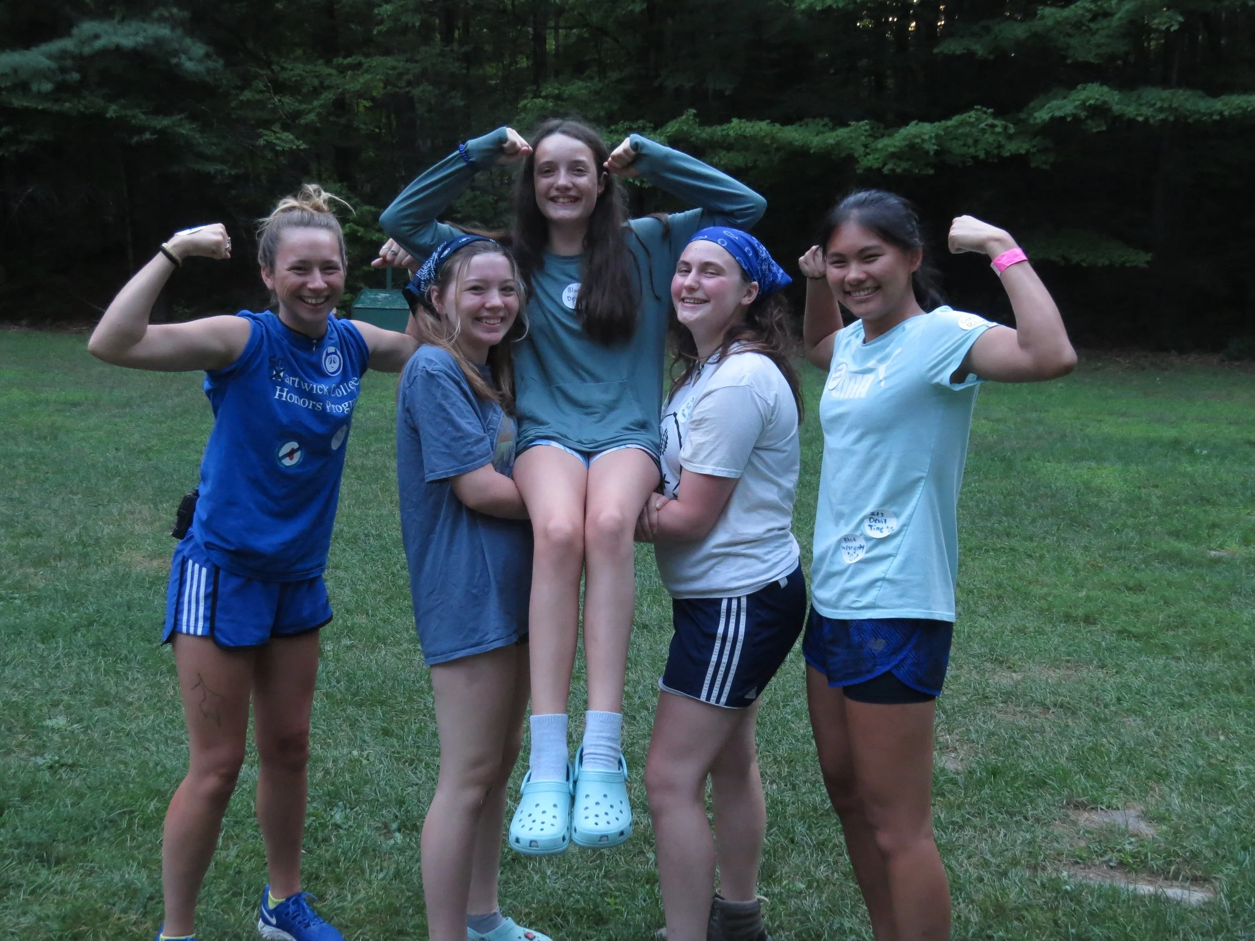 teen girls flexing muscles.JPG