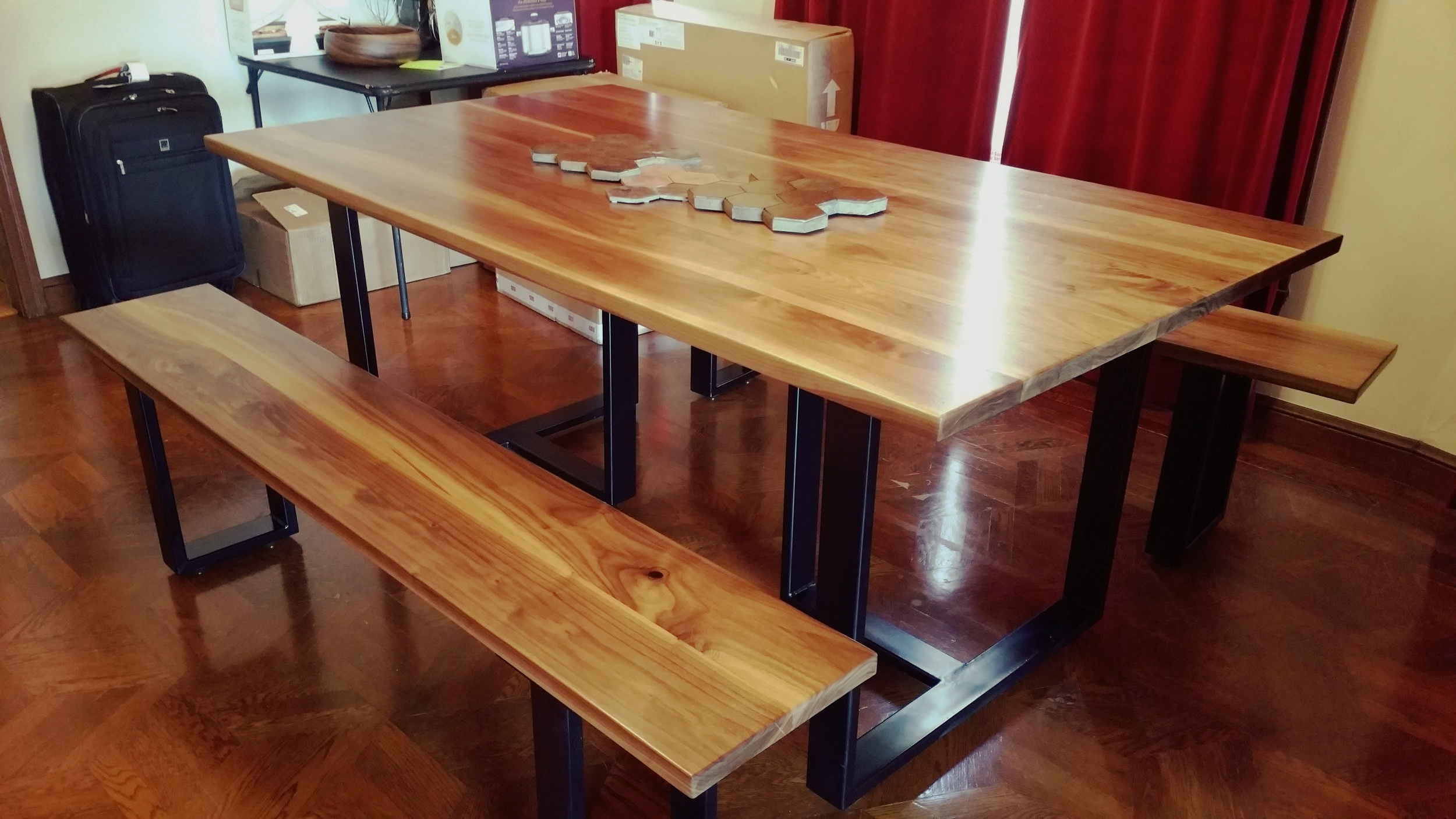 Custom Design Dining Table and Benches