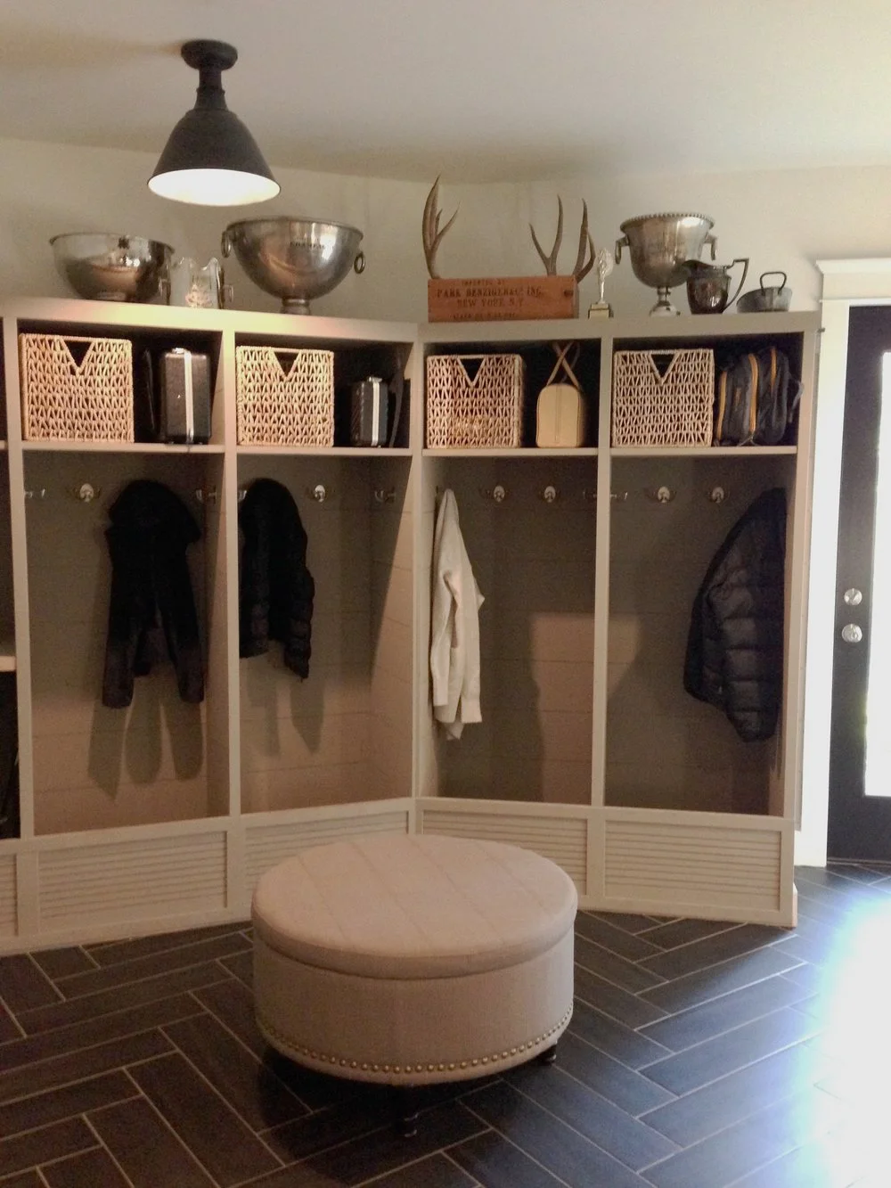 lockers in mudroom