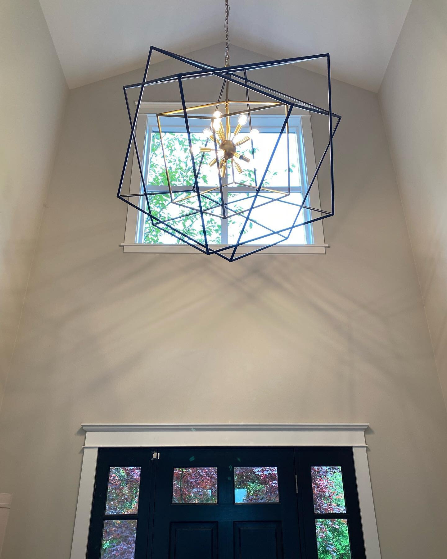 Out with old, in with the new. Chose the new light to open up the space. The old felt like a dropped ceiling. xo, CW  #cwdesignanddecor #light #interiordesign #homedesign #bainbridgeisland #kitsap