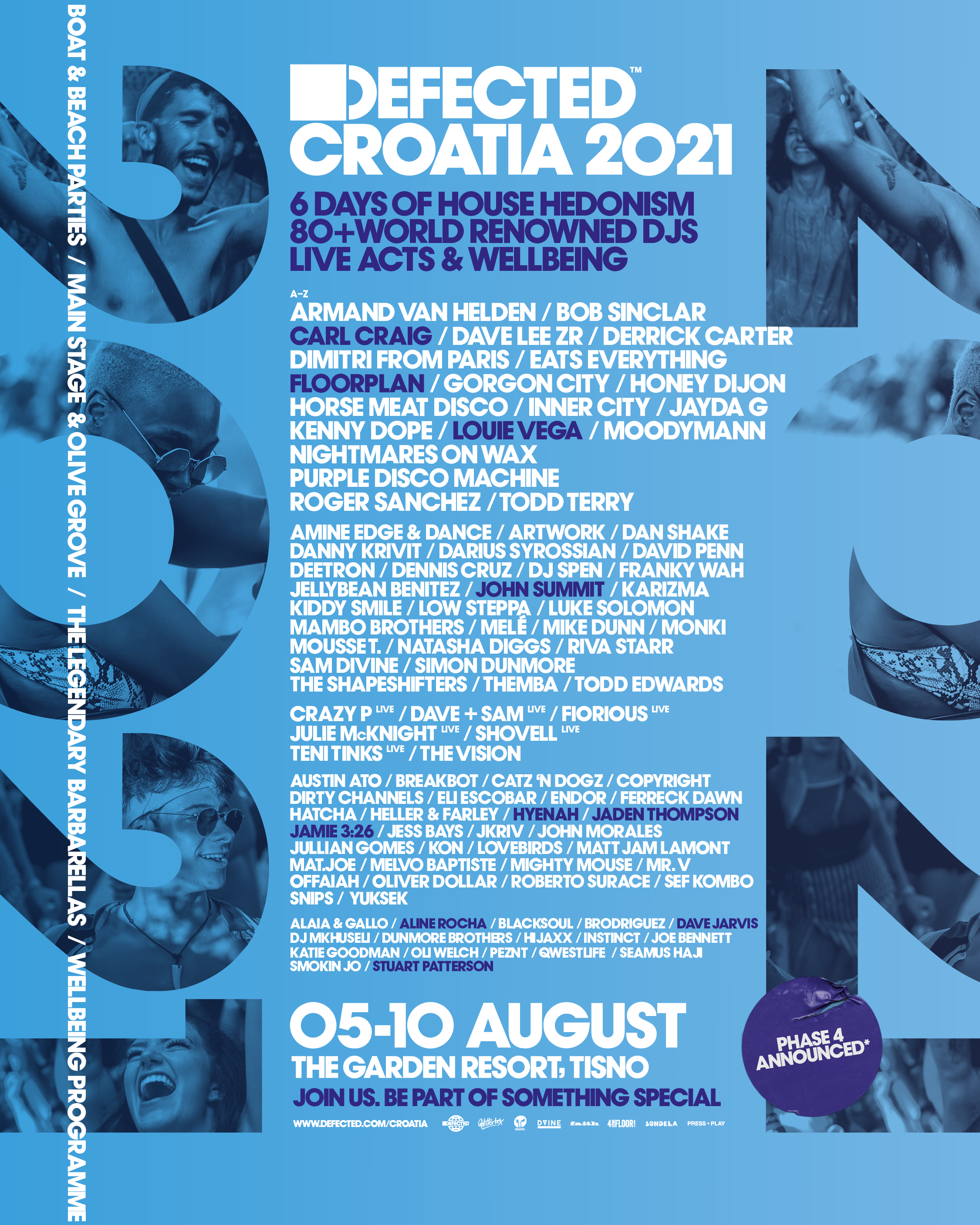 8/5/21 Thursday Defected Croatia 2021 presents Danny Krivit @ The Garden Resort, Tisno,  Croatia  