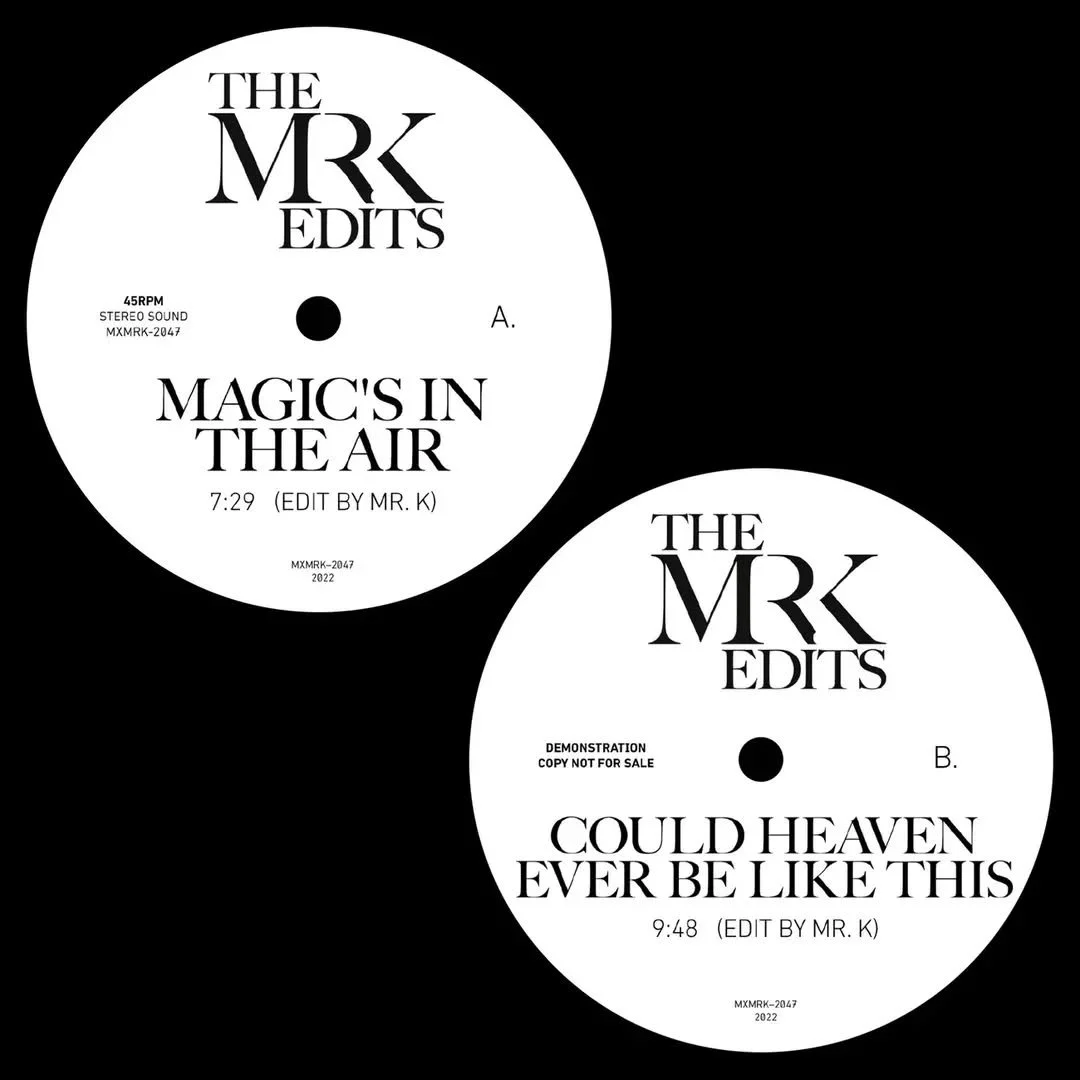 [12&quot;] Magic's In The Air b/w Could Heaven Ever Be Like This (Edits By Mr. K). Danny :) 
https://editsbymrk.bigcartel.com/product/12-magic-s-in-the-air-b-w-could-heaven-ever-be-like-this

A. Magic's In The Air (Mr. K Edit)
B. Could Heaven Ever Be