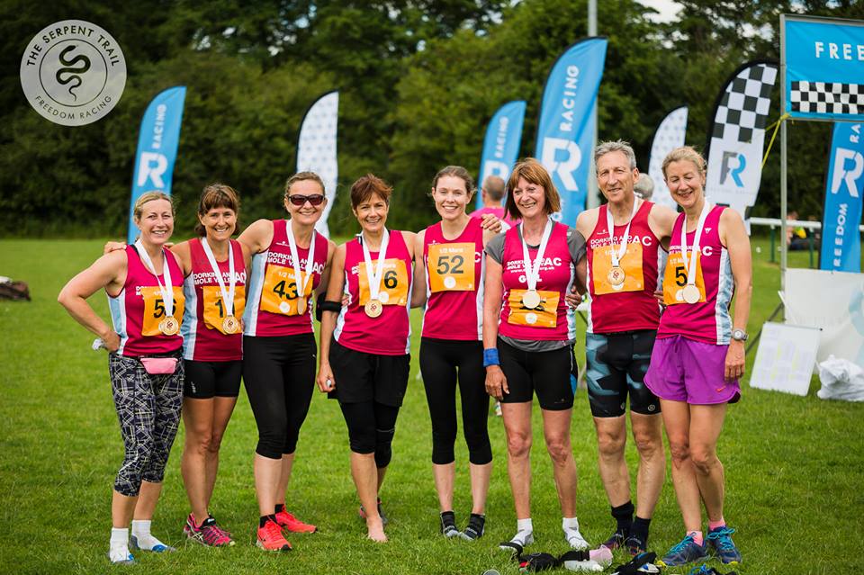 Local runners at the Serpent Trail Half Marathon race