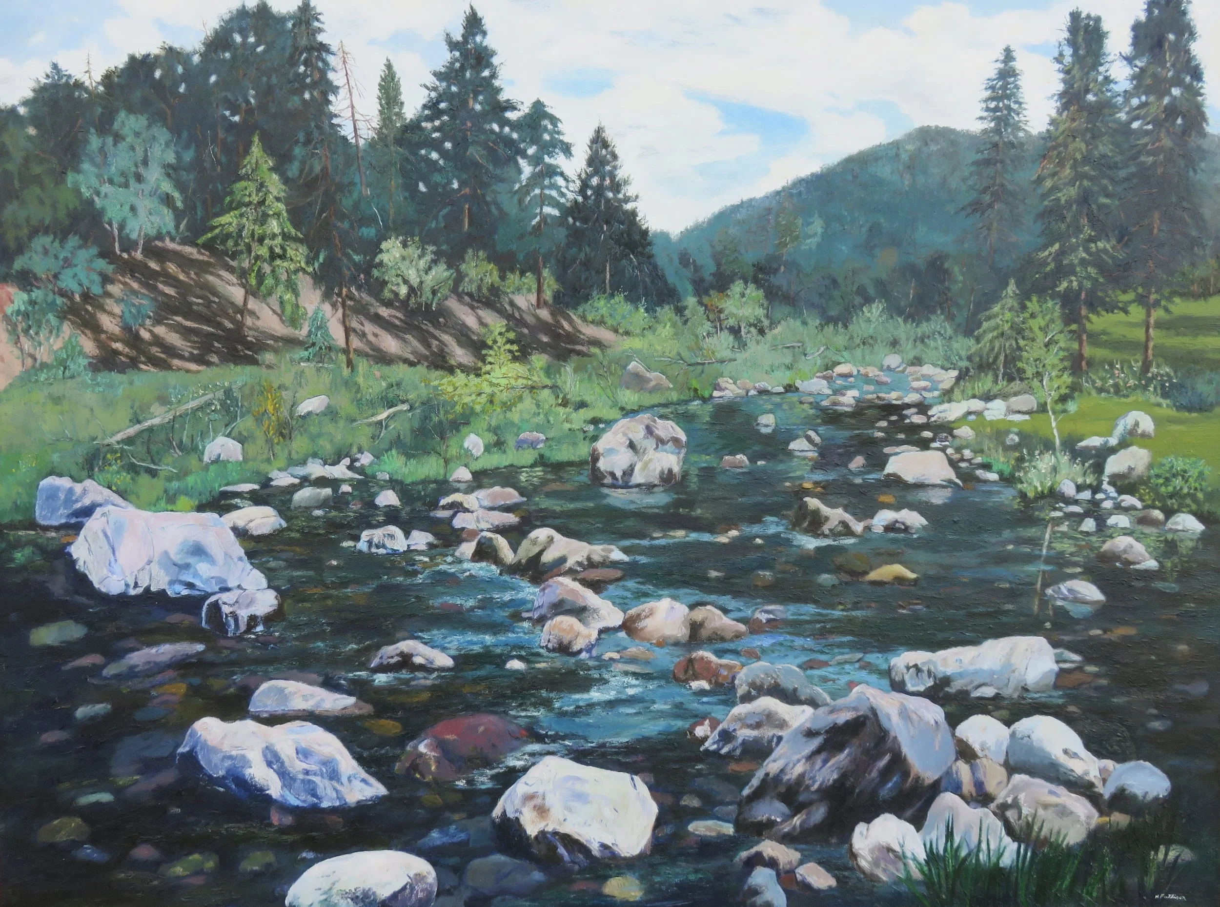 Mountain Trout Stream, oil on canvas, 36 x 48 inches