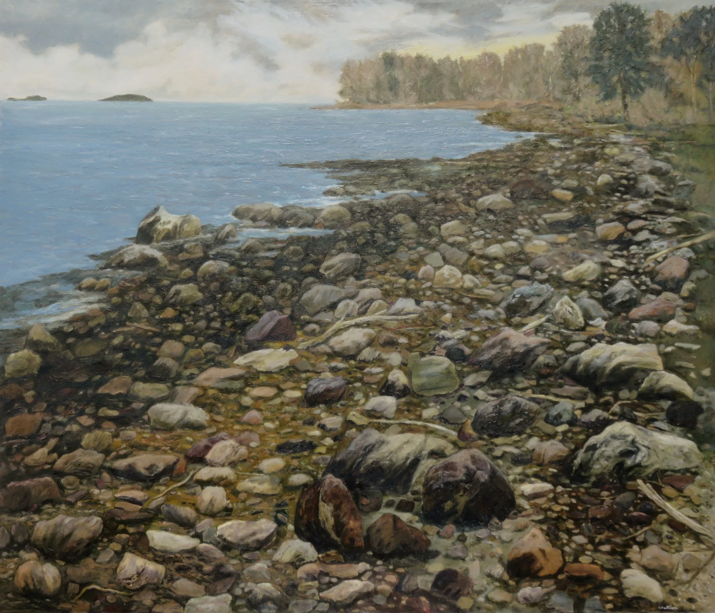 The Coastal Shoreline, oil on canvas, 50 x 58 inches