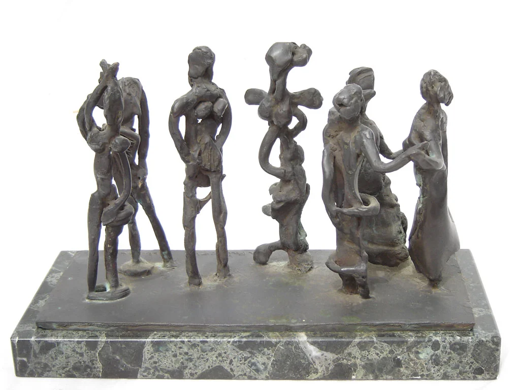 SEVEN ACTORS ON A STAGE