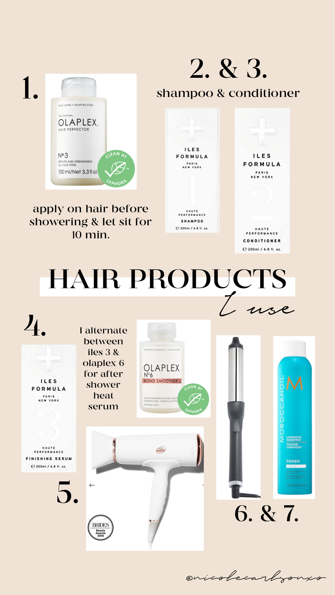 Current Hair Products + Tools 