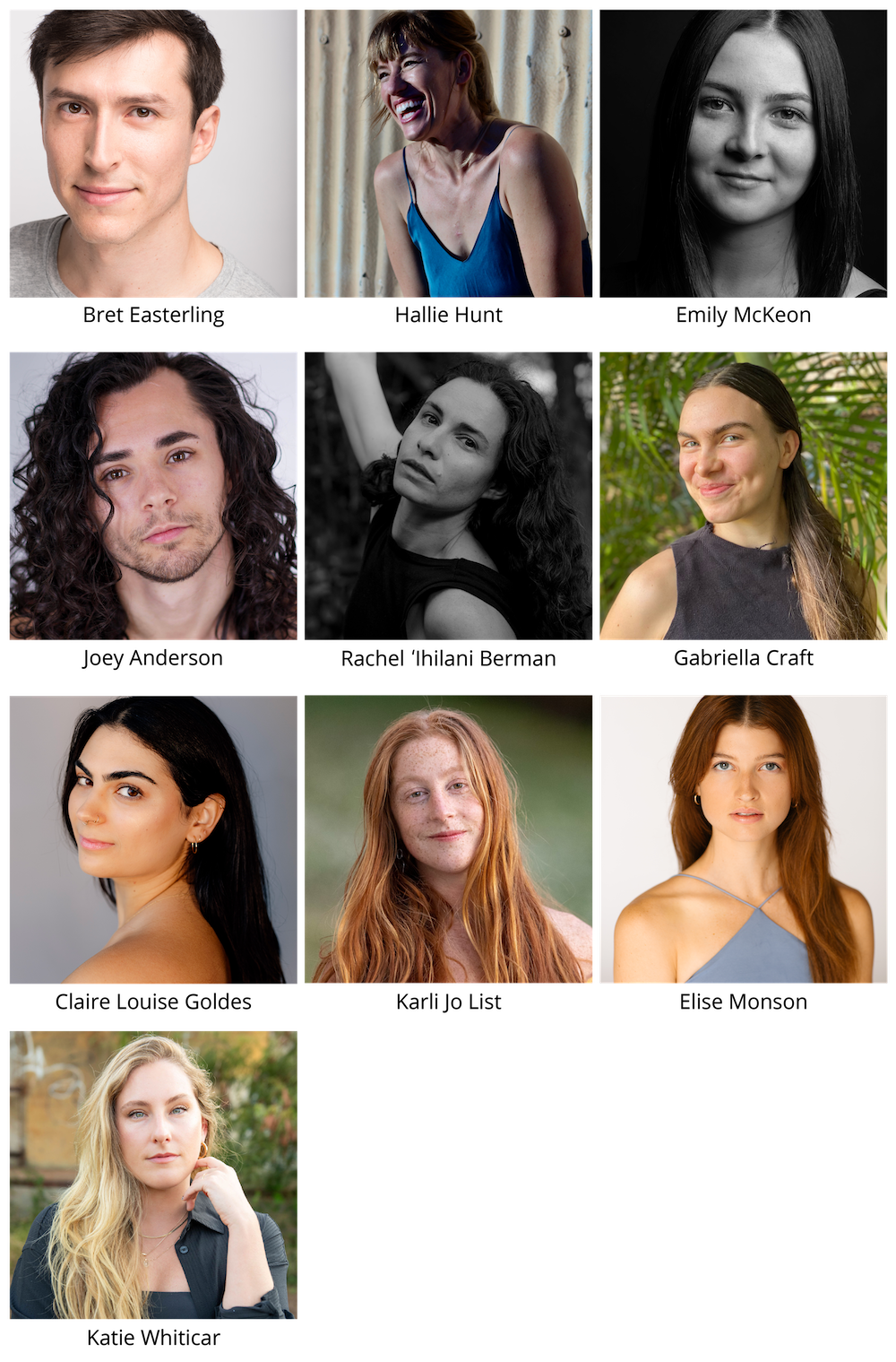 Headshots of the 2026 "Prism" artists