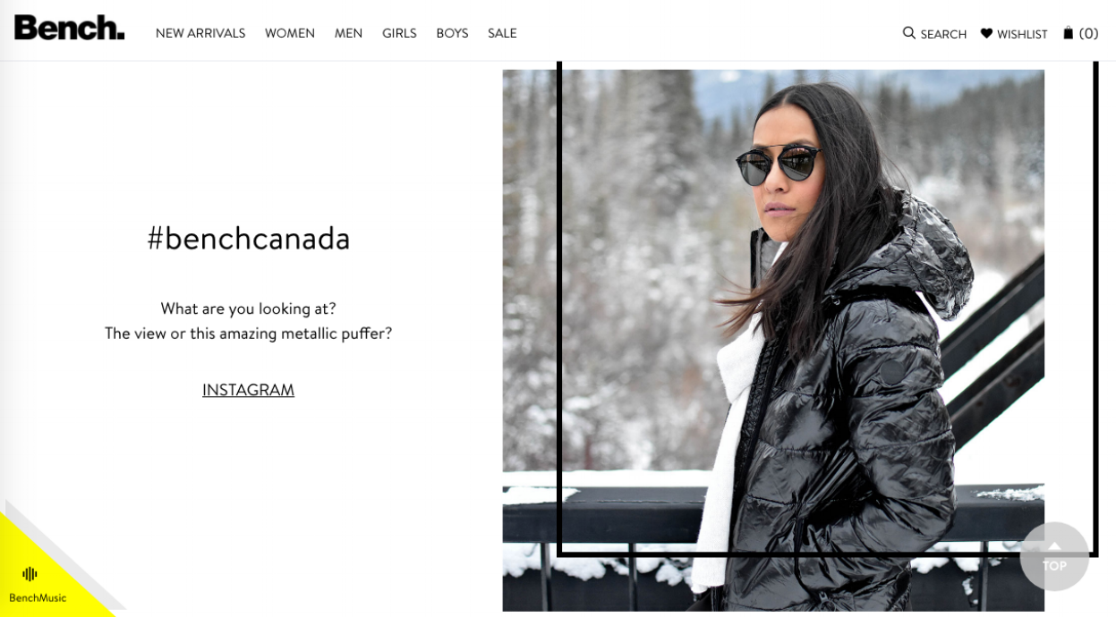 Bench Canada Homepage, January 2018