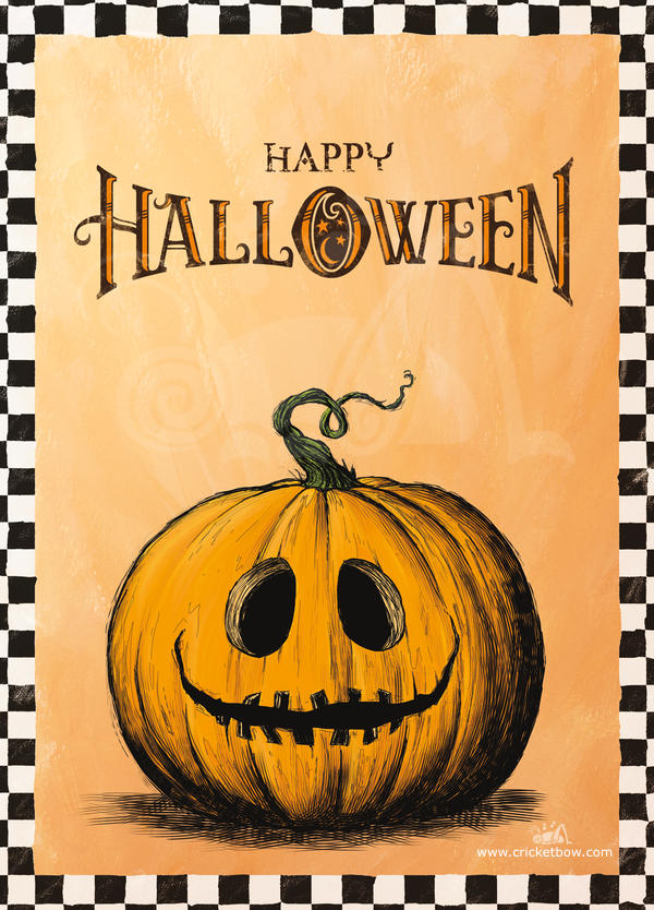 Halloween Pumpkin Postcard - 5x7 — CricketBow Design
