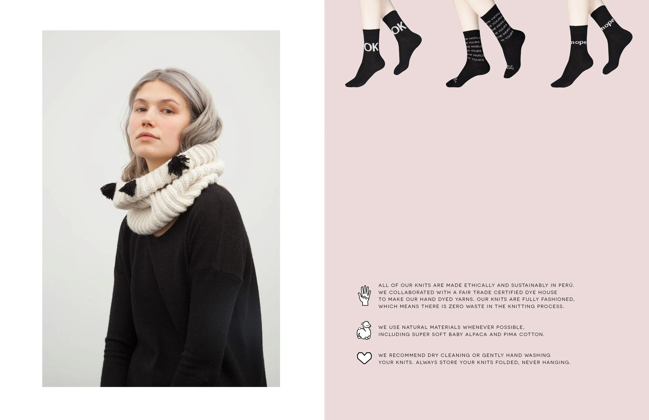 susi cowl: black / ok socks: black / toni socks: black / nope socks: black