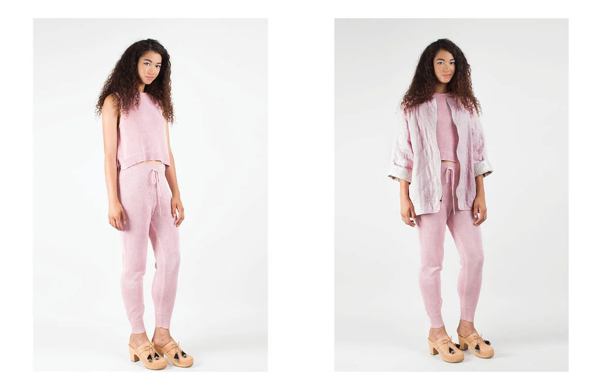 katie tank: pink metallic / roxanne pant: pink metallic pascale reversible: pink multi
