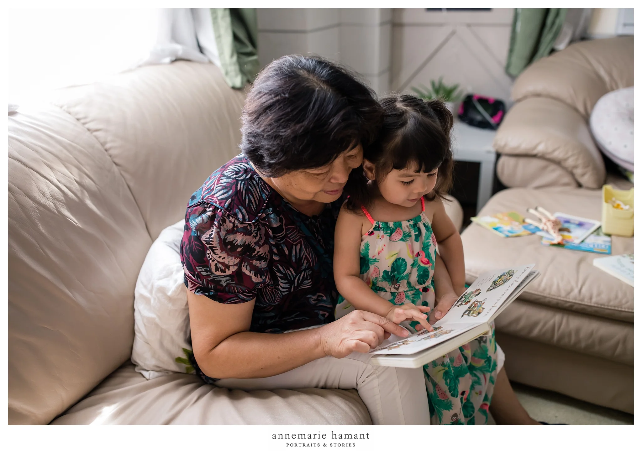 grandma reading to toddler