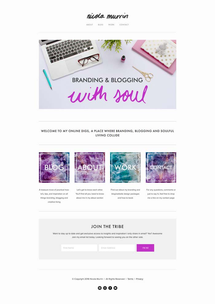 My website when using Avenue template