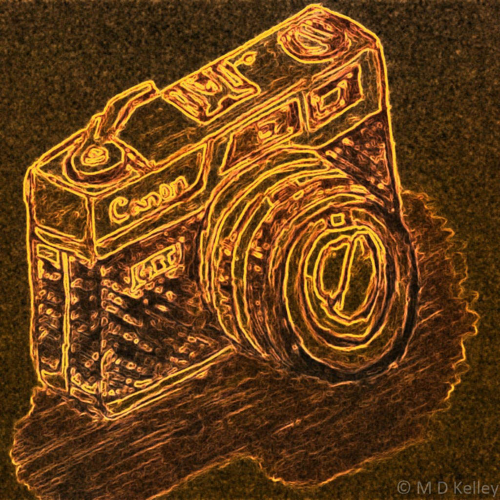 Charcoal drawn Canon QL17 G-iii on tan Strathmore  ground enhanced with PicsArt.jpg