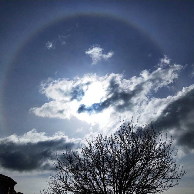 Lovely #sunhalo on one of my walks this #weekend 
Almost had a #rainbow effect to it