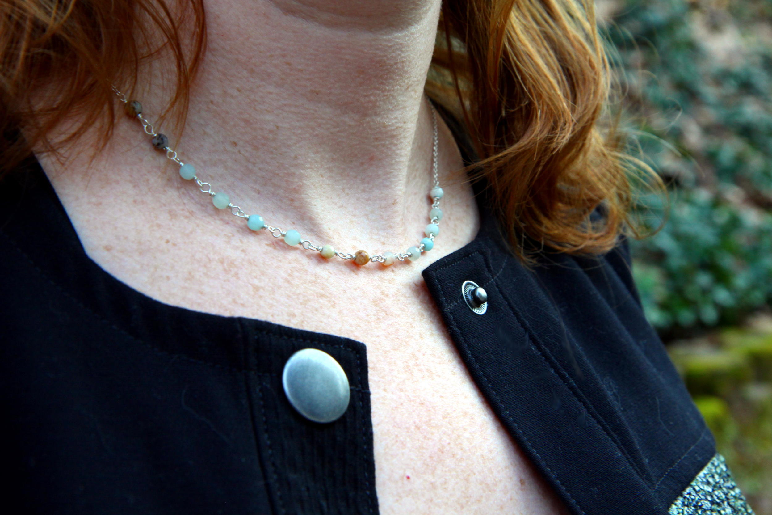  Beaded Amazonite Necklace by Solid Treasures 