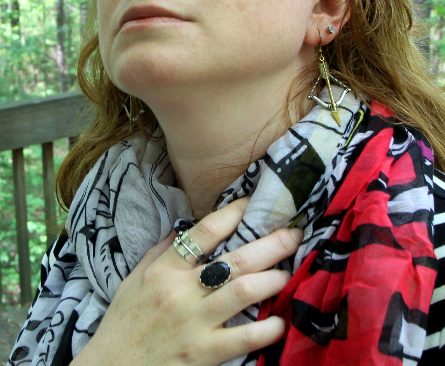 Close up of my rings and earrings