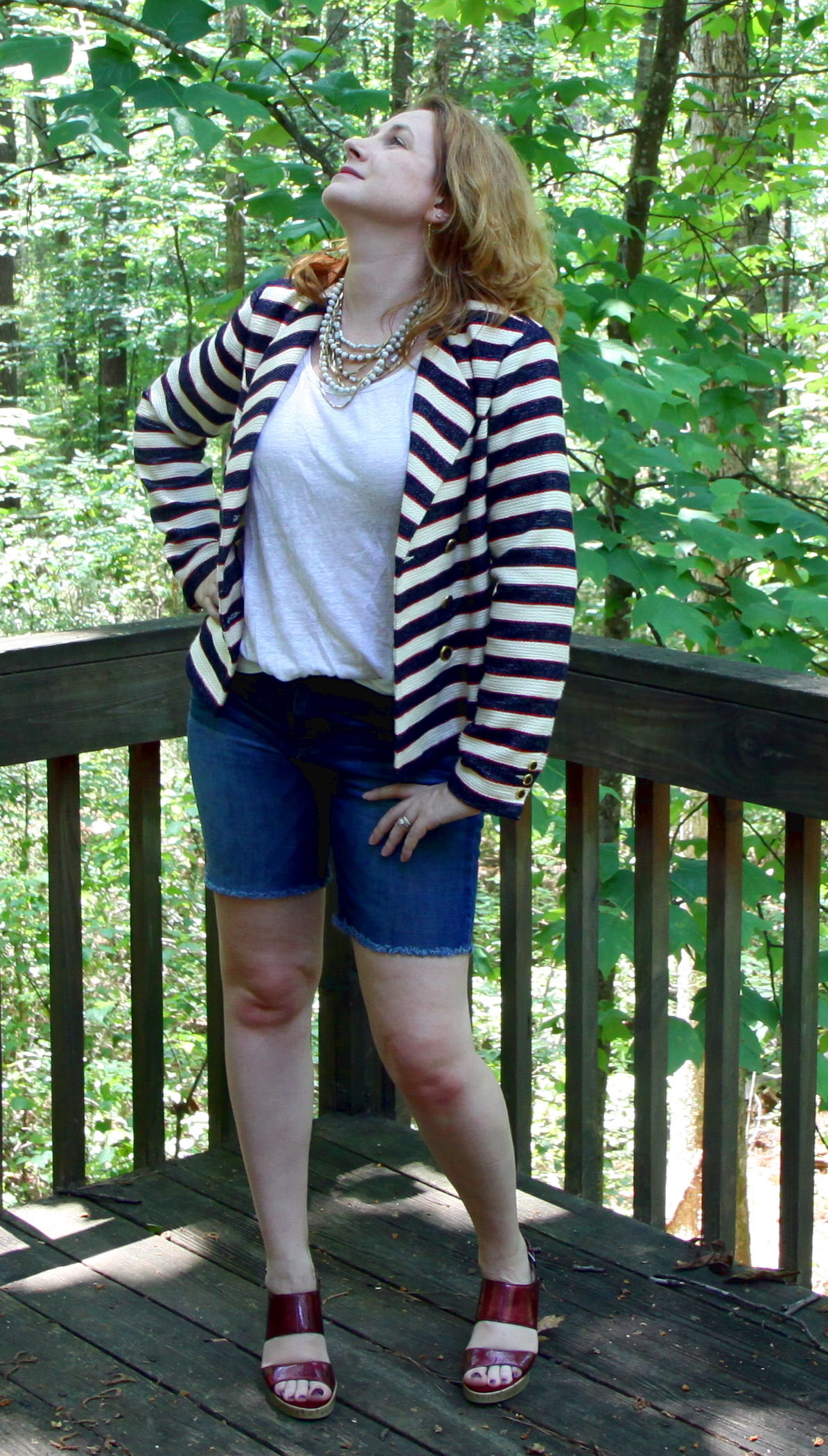 Amazing jacket, right? It also rocks for work! OUTFIT: CRUISE JACKET , and everything else is older (Aersoles shoes, Target shorts, Stella & Dot necklace, past season necklace.