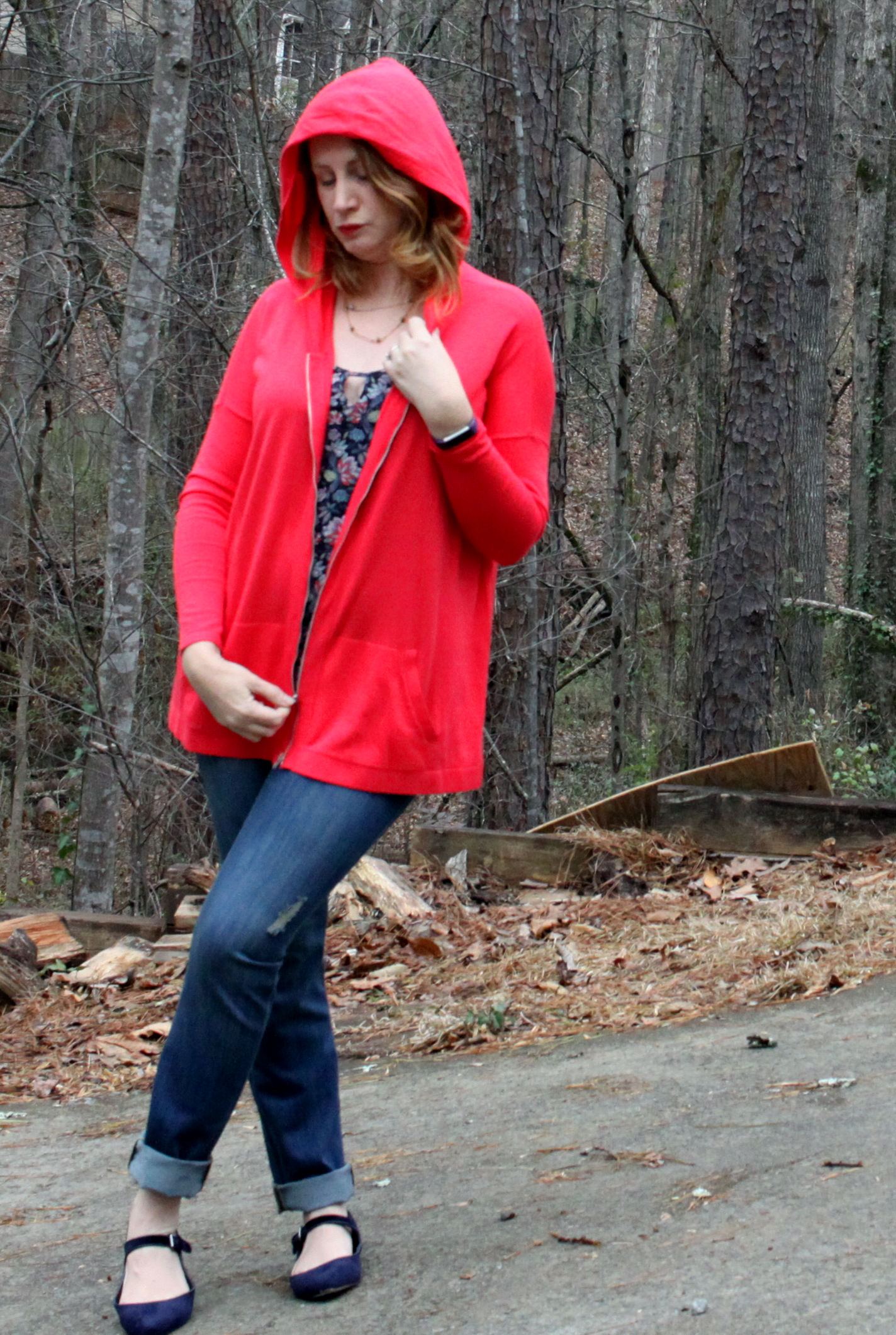 Isn't the cabi Spring 2017 collection great? Beachcomber Hoodie , Flirt Cami , Mojave Slim Boyfriend jeans, and Sea Knot Necklace from cabi. Canvas by Lands' End Pointed Toe Mary Jane shoes.