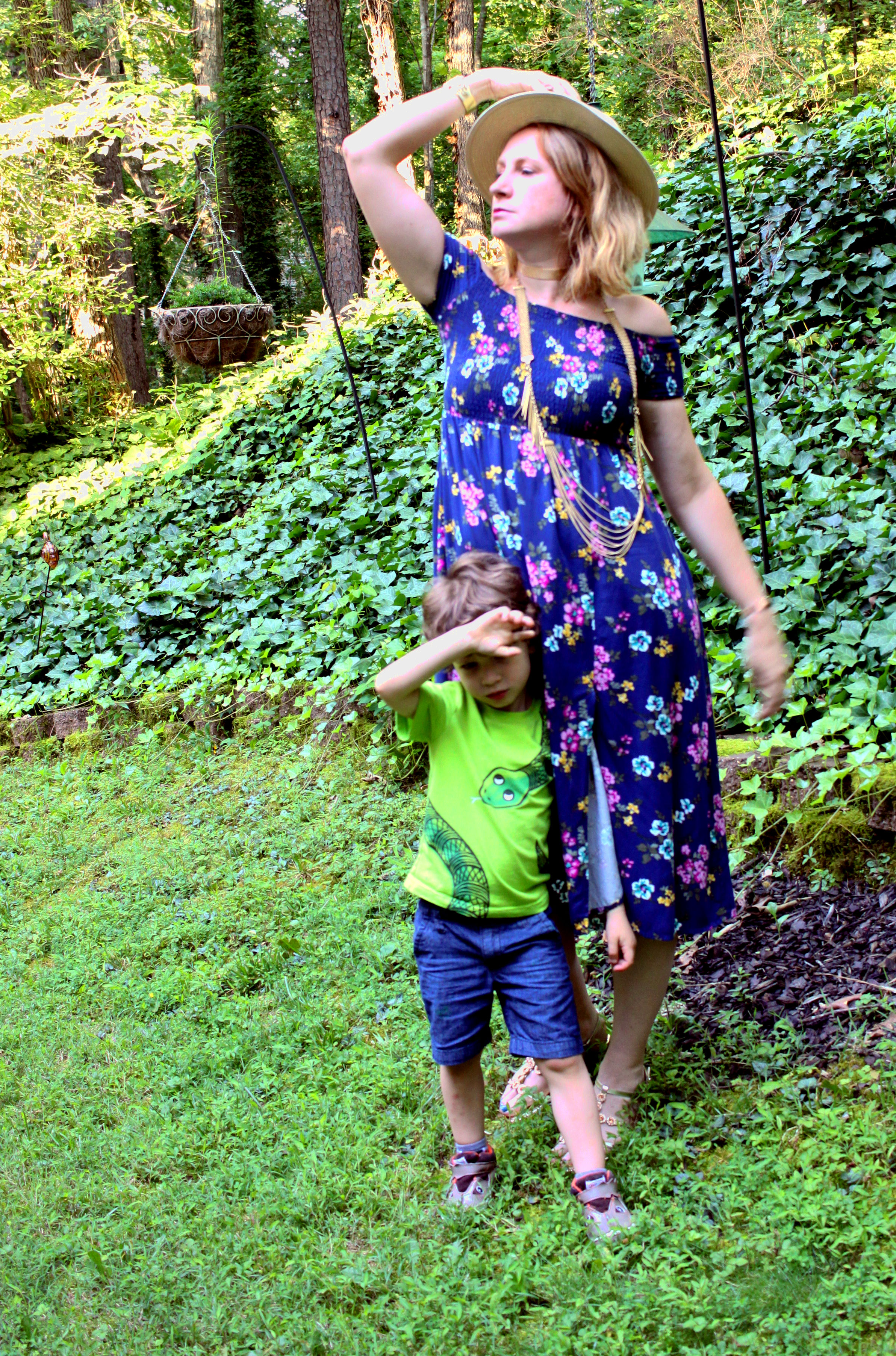 Do you think he is posing too? Dress outfit