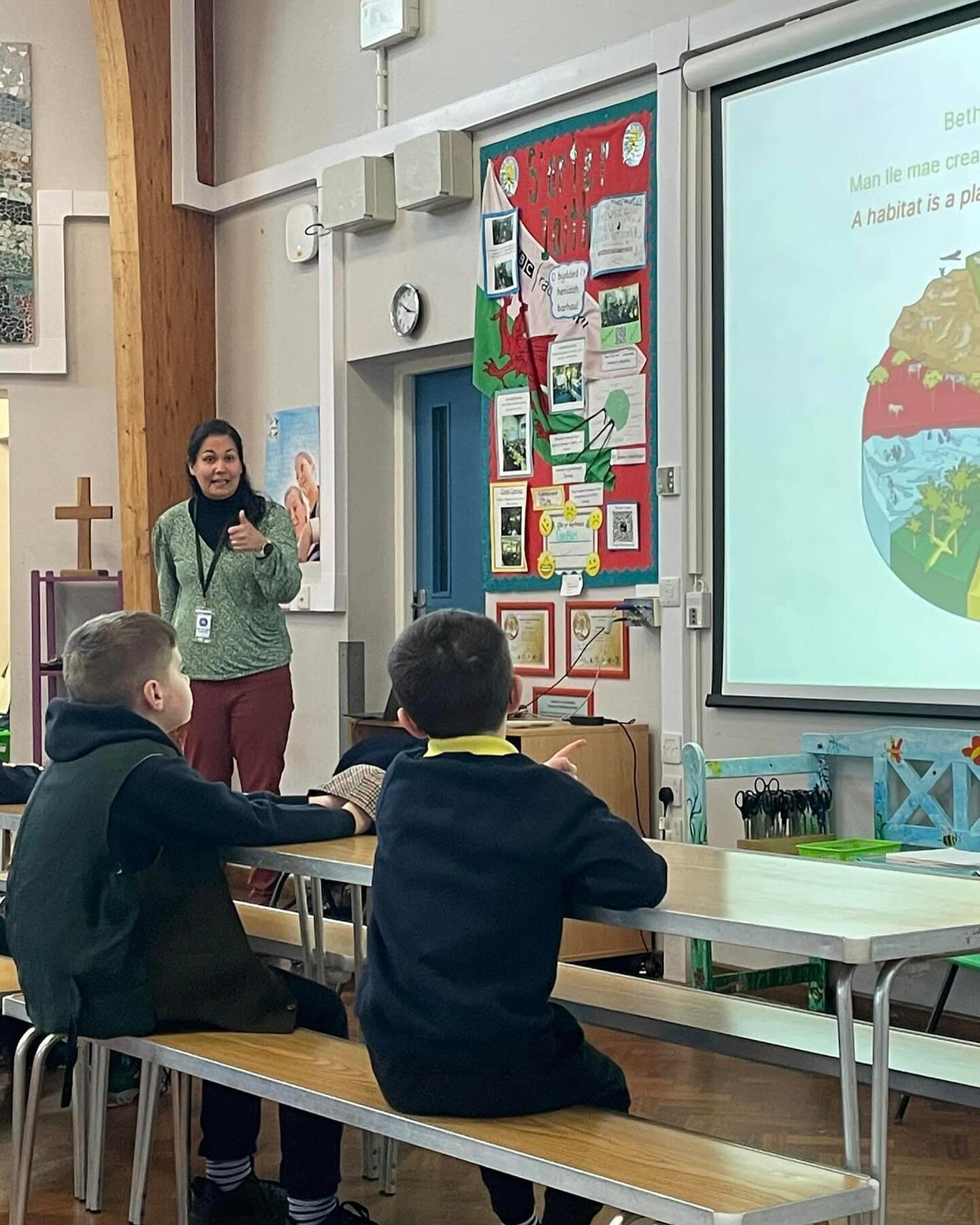 To coincide with Green Careers Week Kate has been talking to students at Campws Cymunedol Bontnewydd about nature and habitats. The children had some great ideas about how to bring nature into their new building. #plantpower #school #natureled #LandS