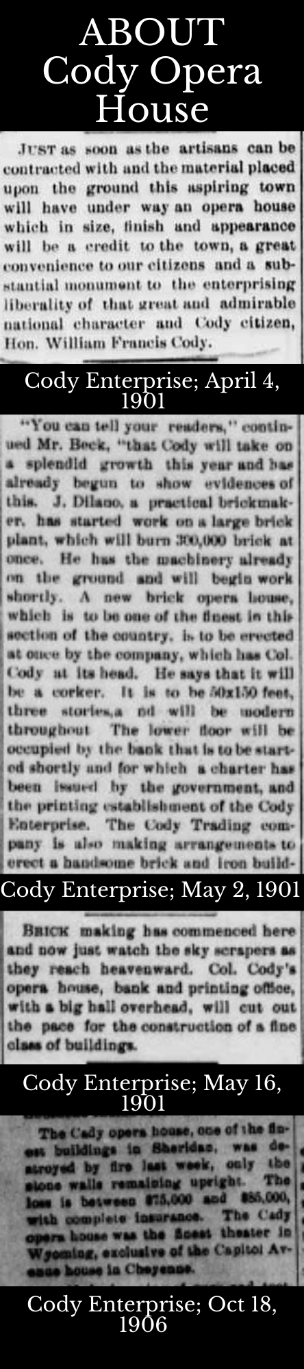 Series of Clips about Cody Opera House