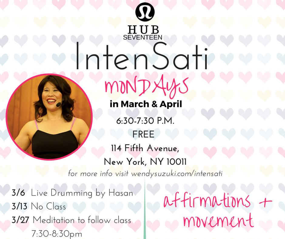 IntenSati Mondays in March & April 2017 