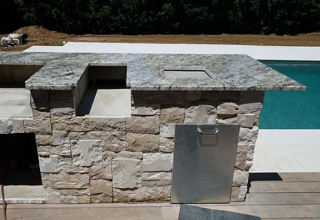 Up close look, granite BBQ AREA &amp; Countertop