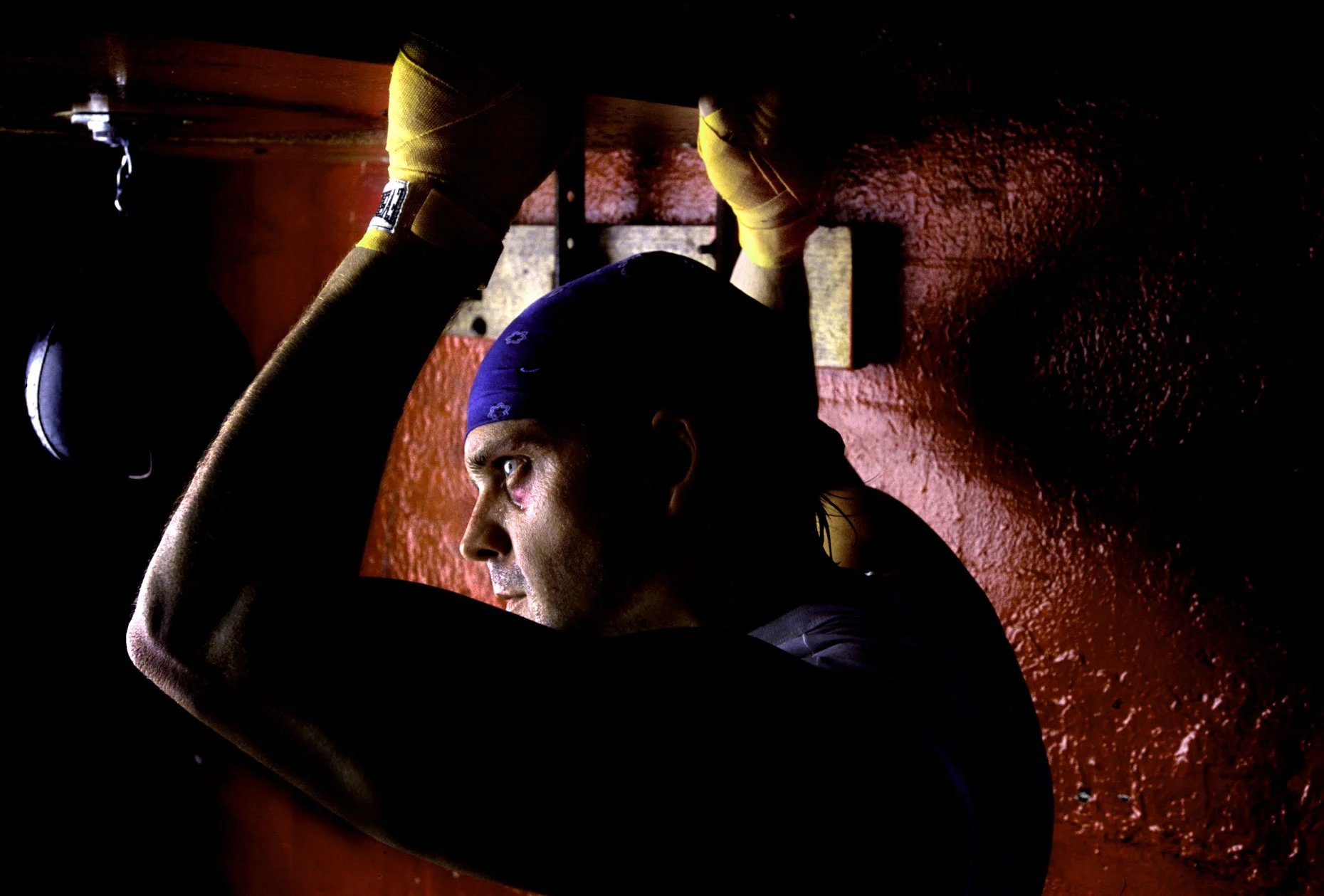 Boxer at Gleason's Gym. Brooklyn, NY.