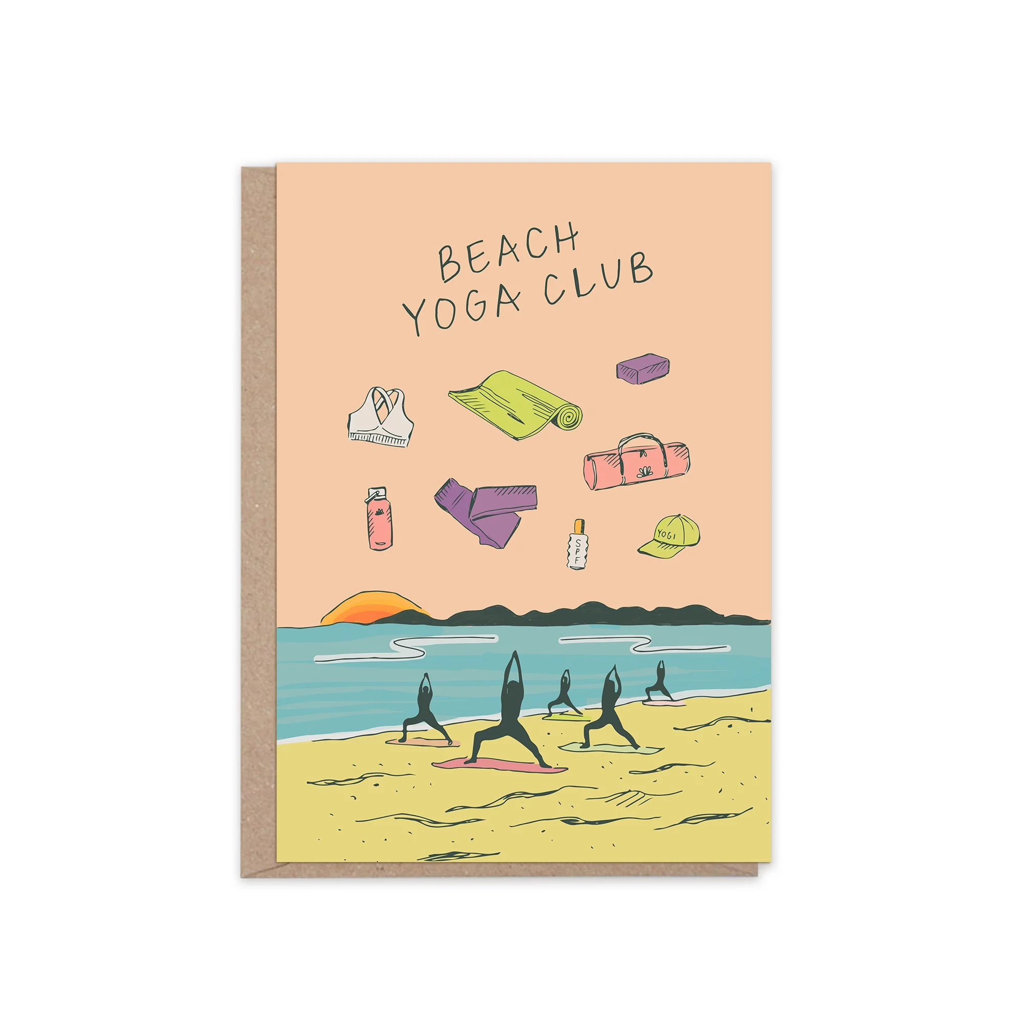 Beach Yoga Greeting Card
