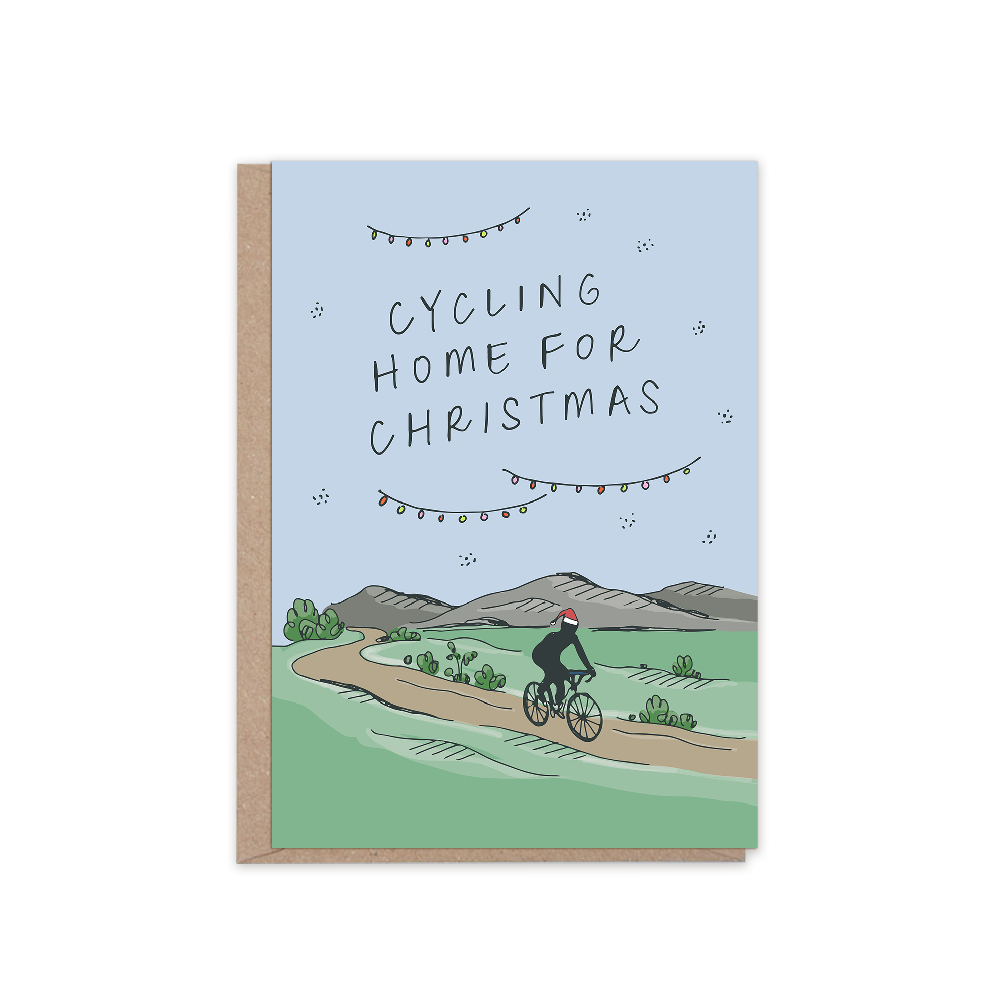'Cycling Home For Christmas' Cycling Christmas Card