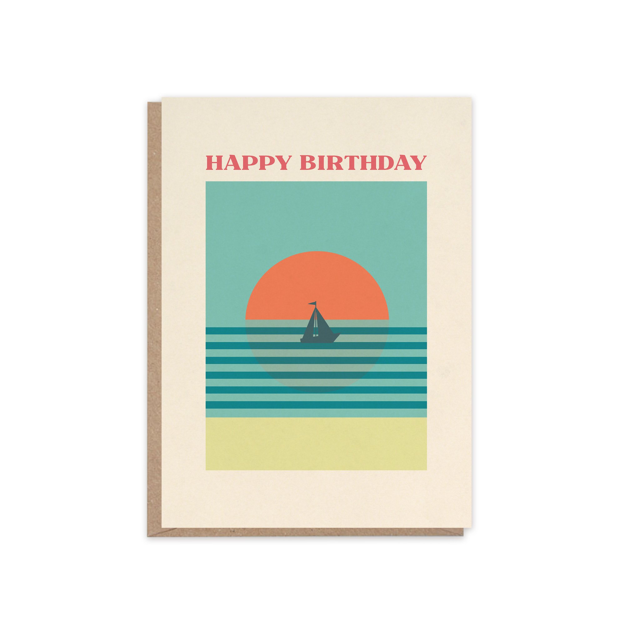 Sailing Birthday Card | Sunset Sailboat Greeting Card