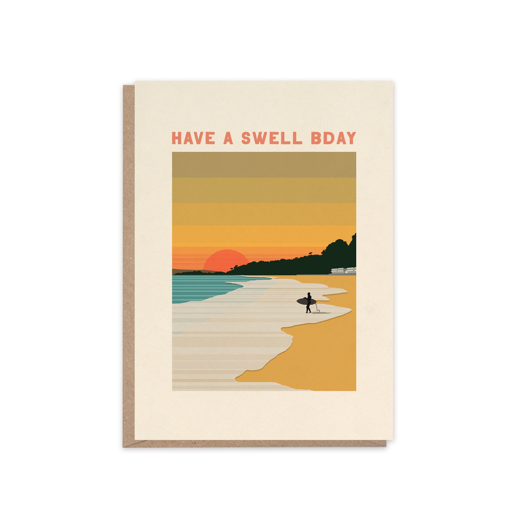 Have Swell Bday Card | Surf Art Greeting Card