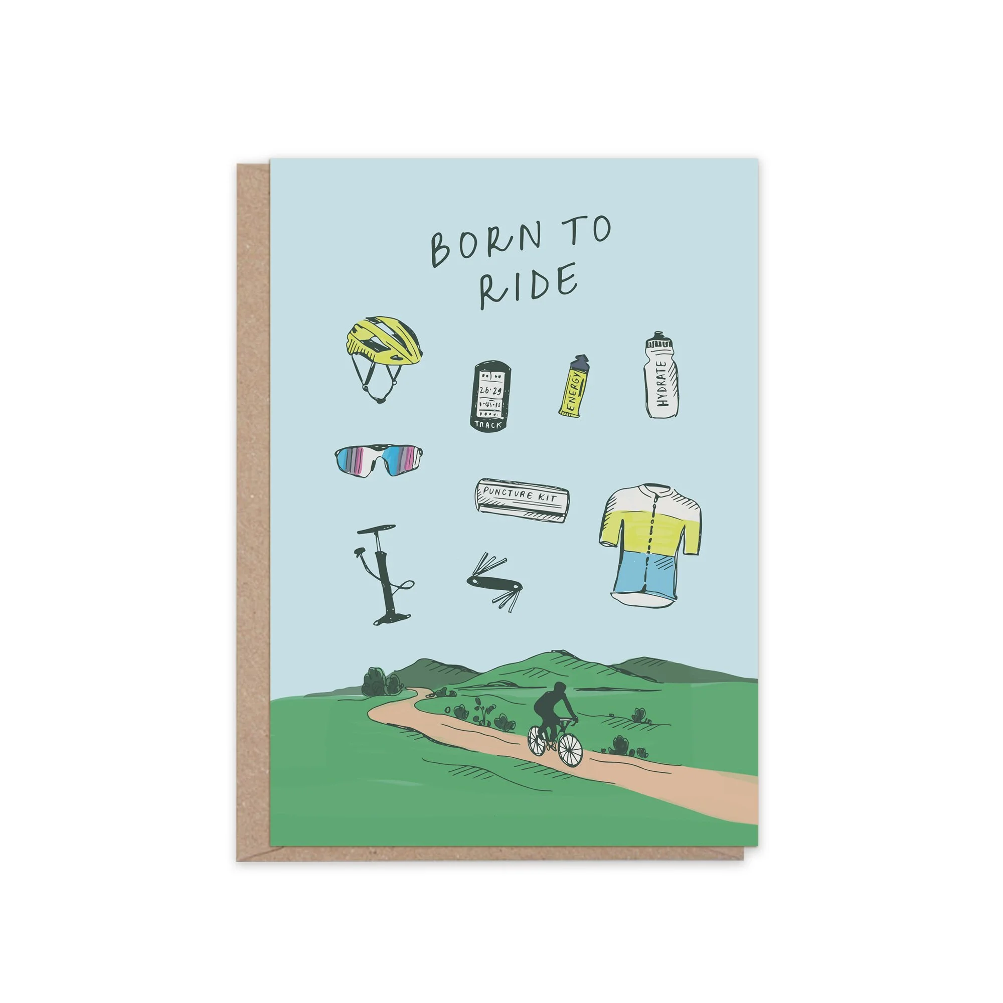 Born To Ride Cycling Greeting Card