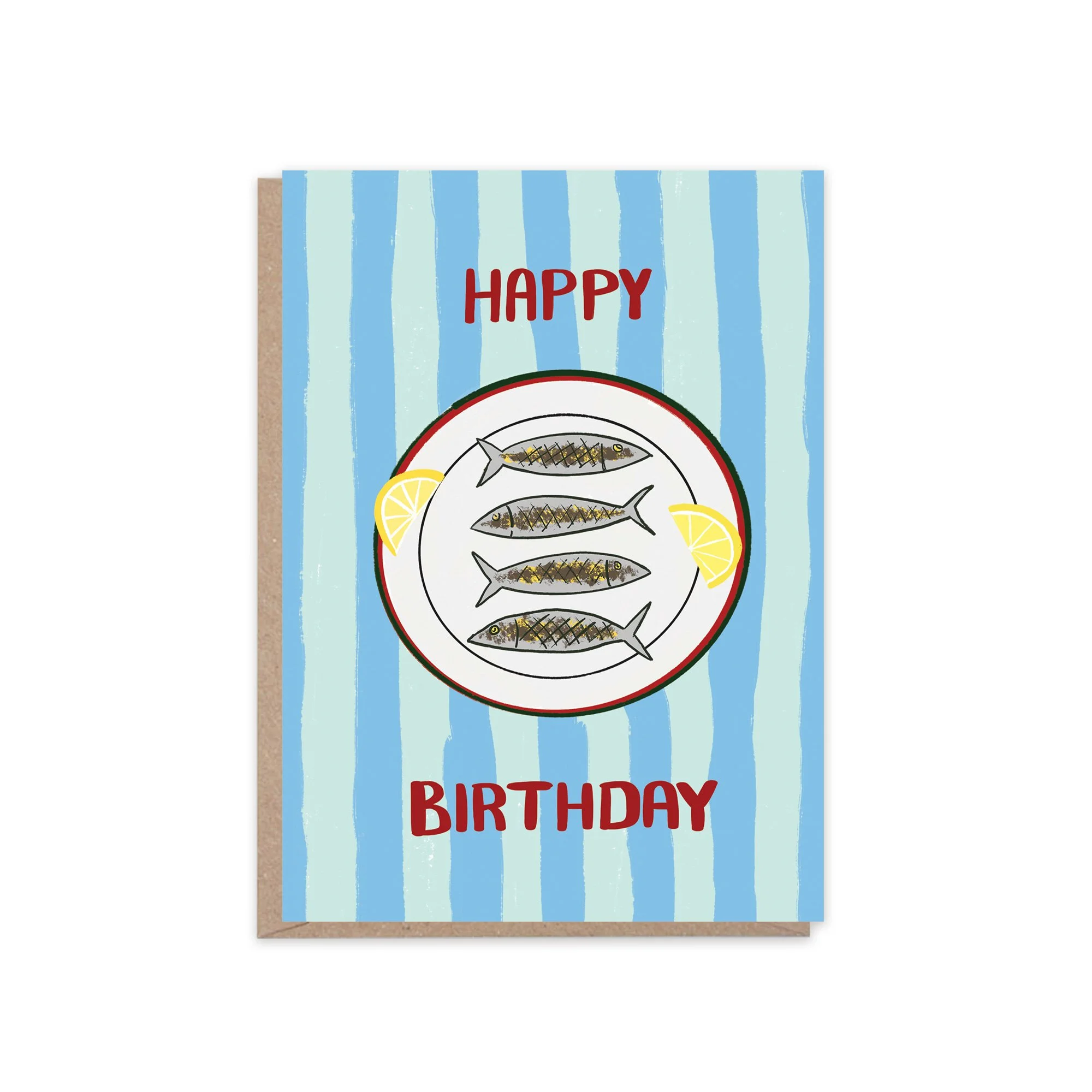 Sardines Birthday Card | Seafood Illustration Greeting Card
