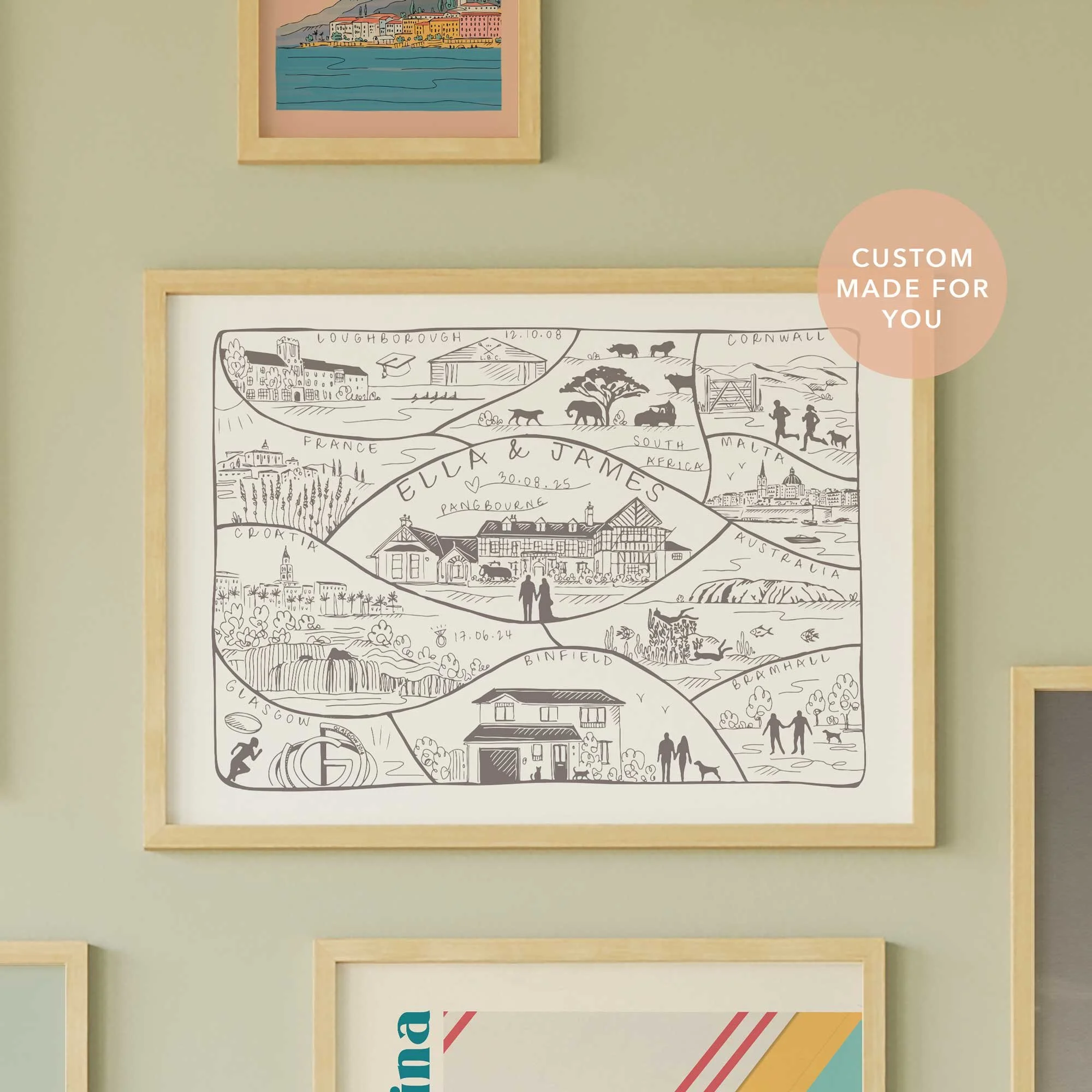 Bespoke Travel Adventures Map Print