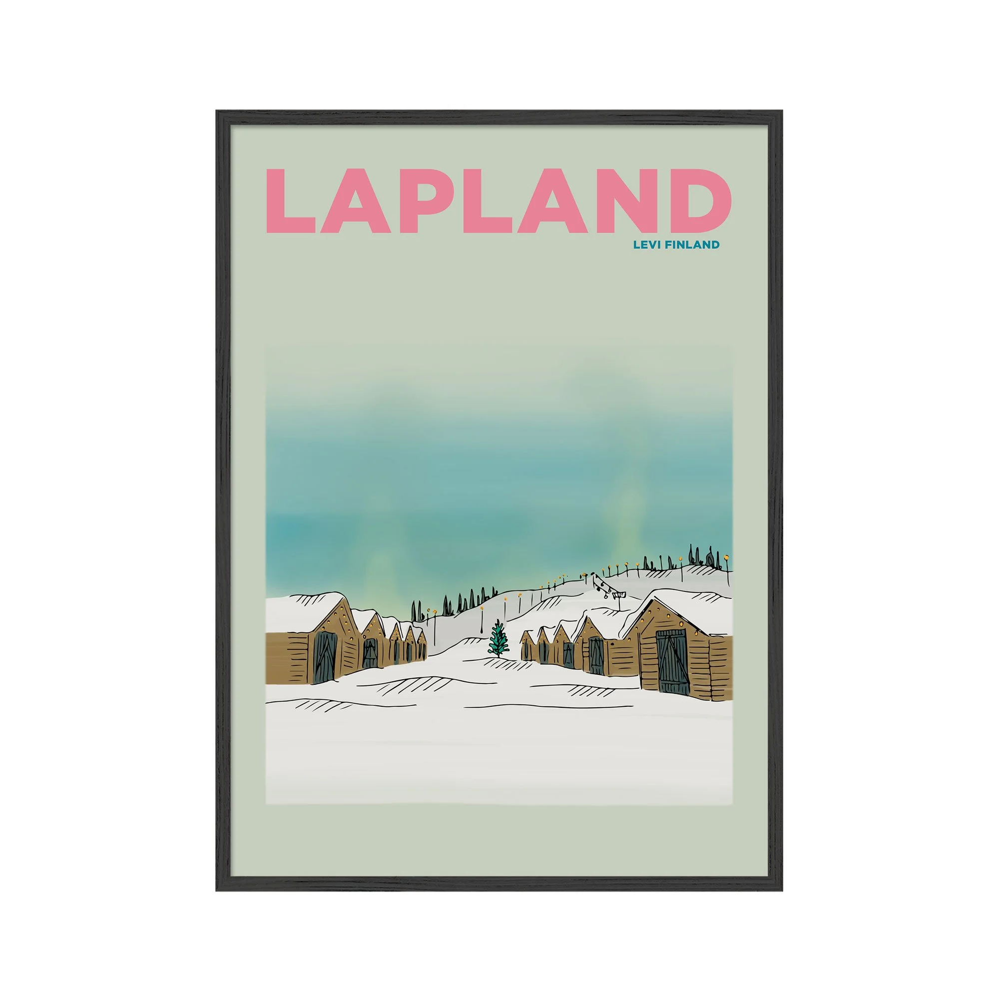 Lapland Art Print | Levi Finland Winter Escapes Illustration