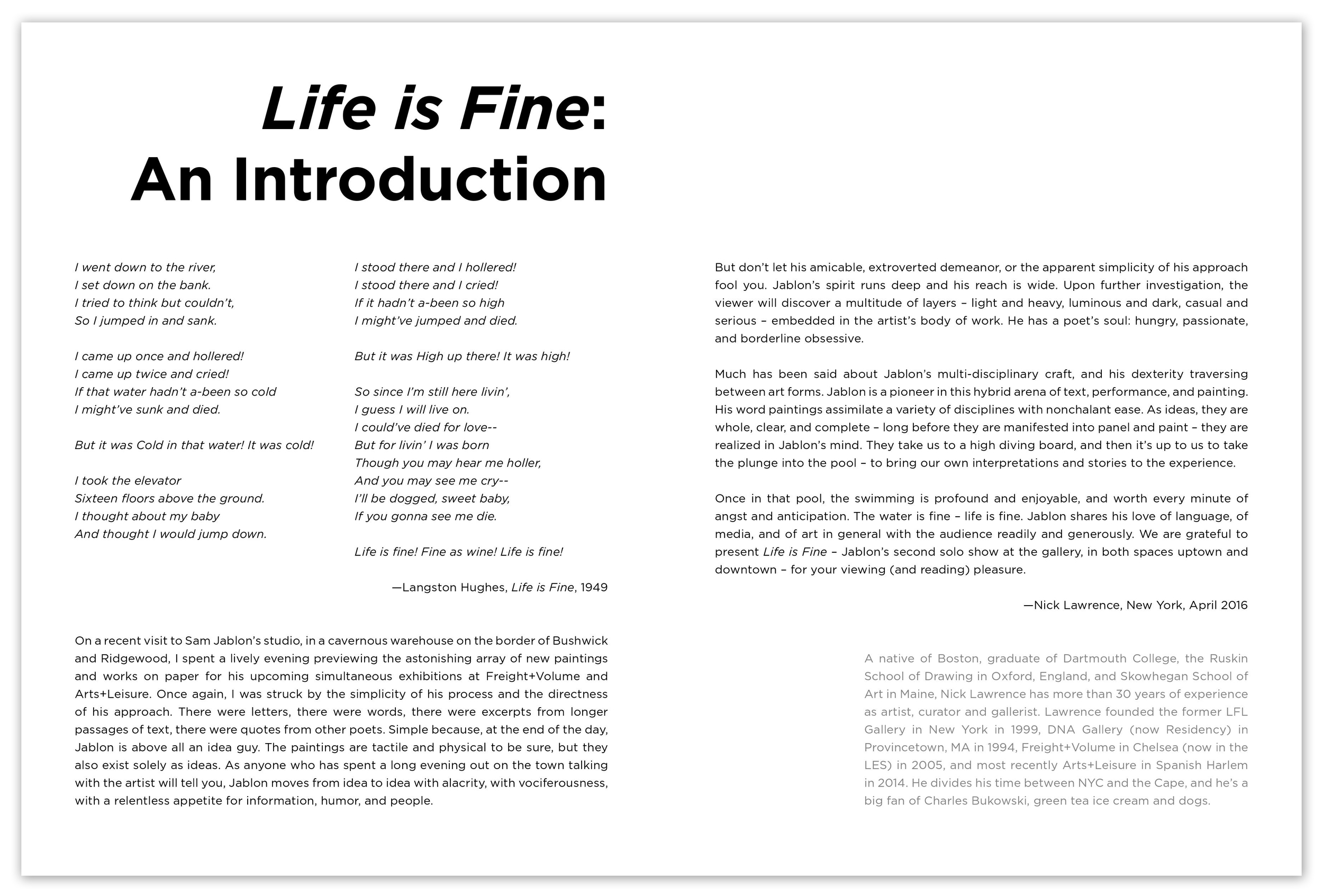 life is fine by langston hughes