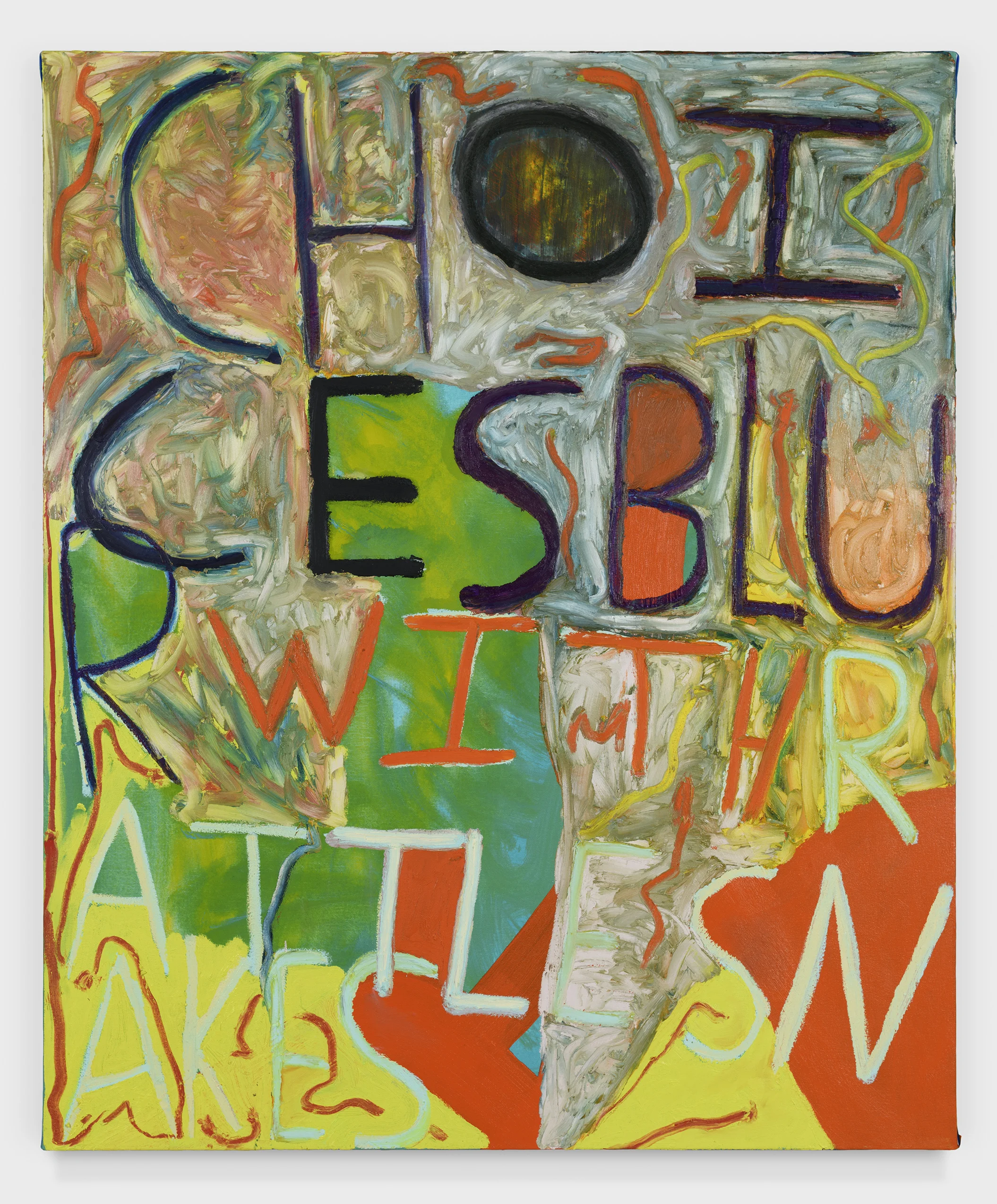 Choice Blur With Rattlesnakes, 2018 Oil and Acrylic on canvas 48 x 40 inches