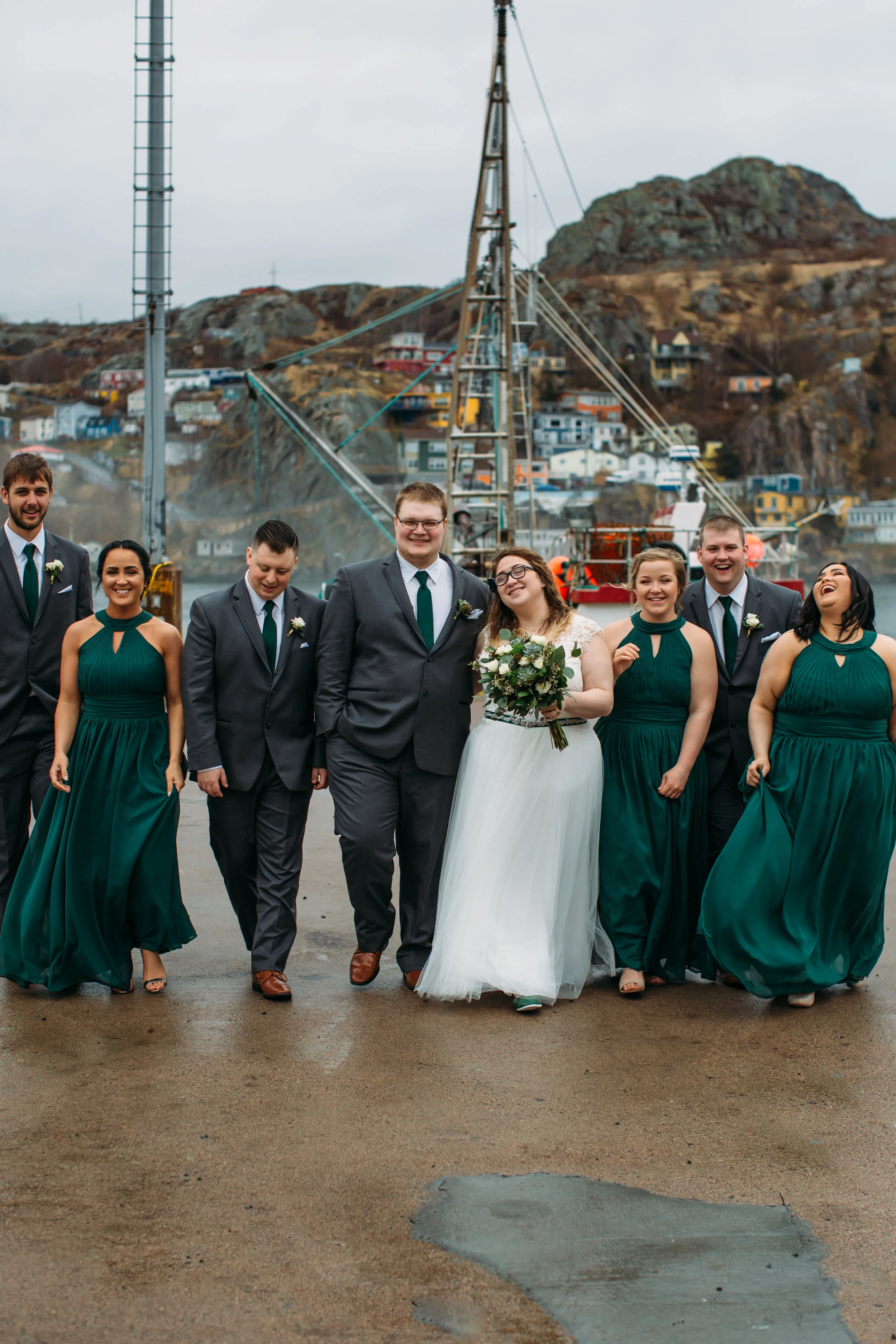weddng party walking - fort amherst St. John's, Newfoundland