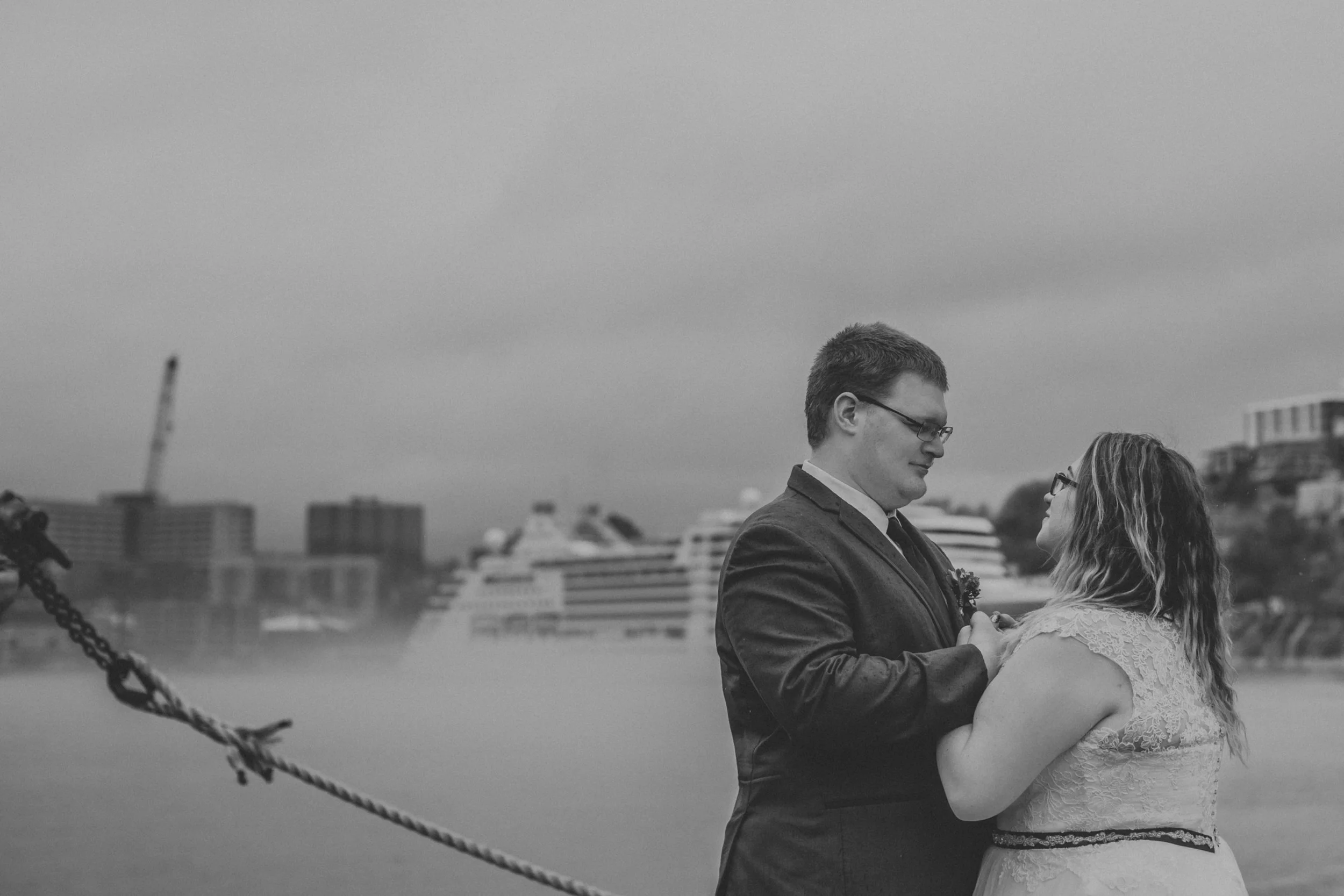 Wedding downtown St. John's with cruise ship 