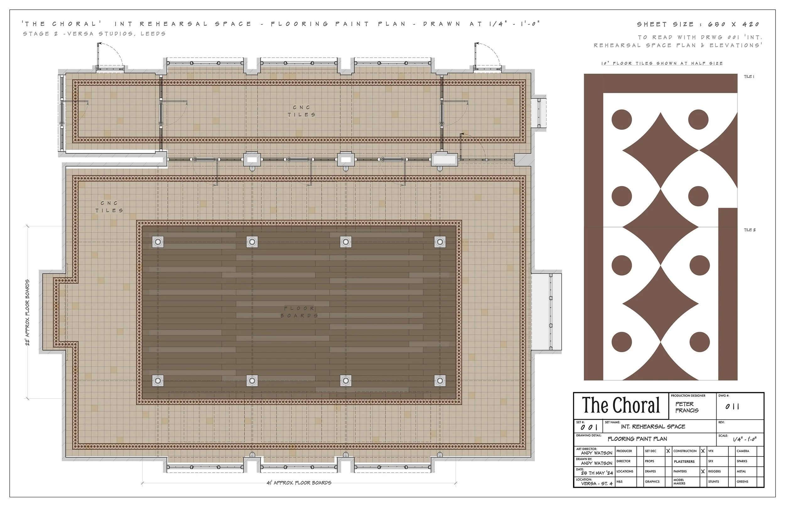 INT Rehearsal Room - Floor Stencil plan