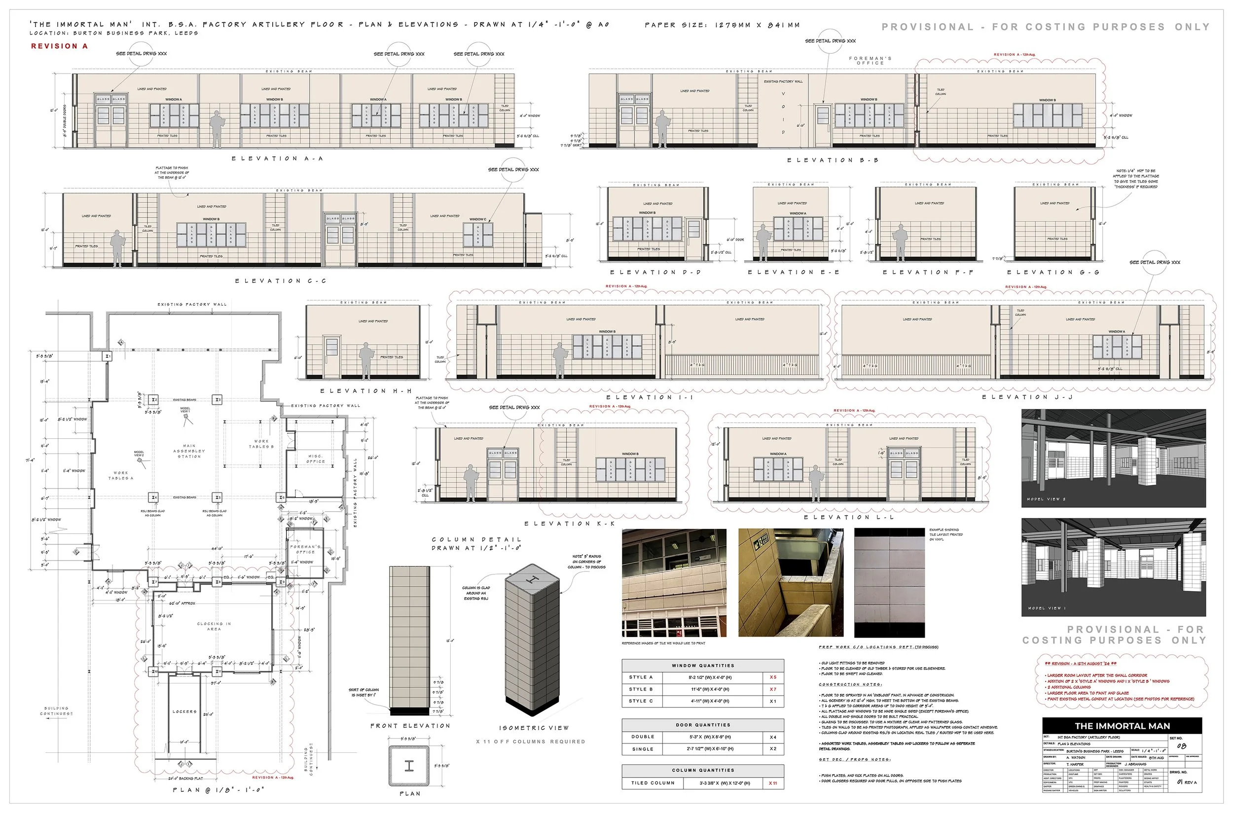  INT BSA Factory - Plan &amp; Elevations for construction on location 