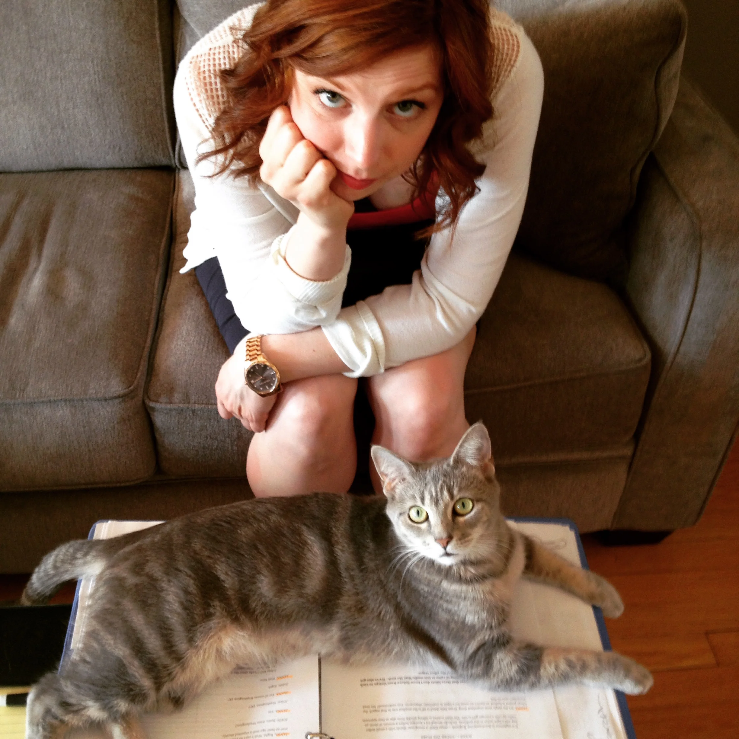 Nym helping Darci learn her lines.