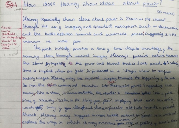 A practice essay. Here you can see my short and punchy introduction as well as my first paragraph.