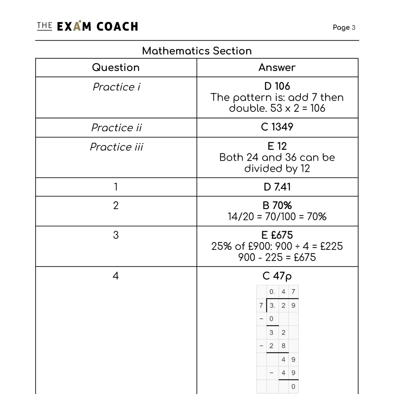 Kent Test Maths Past Paper