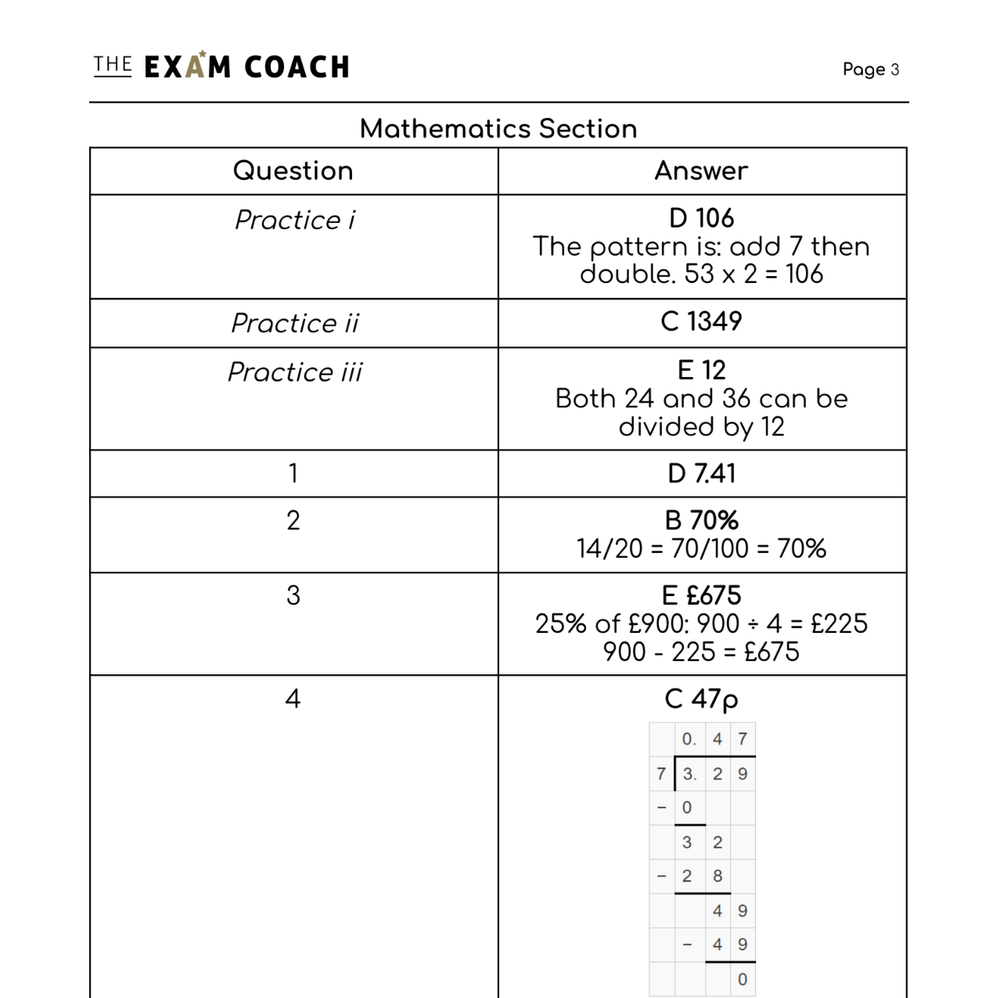 11+ kent test mathematics paper