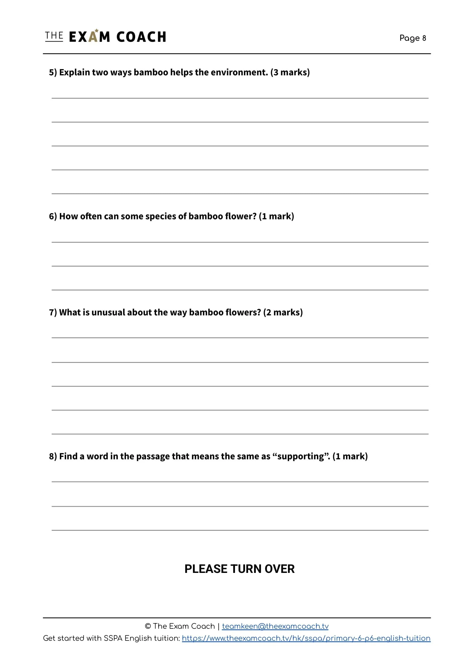 Free Primary 6 (P6) English Grammar Exercise – PDF Download | The Exam ...